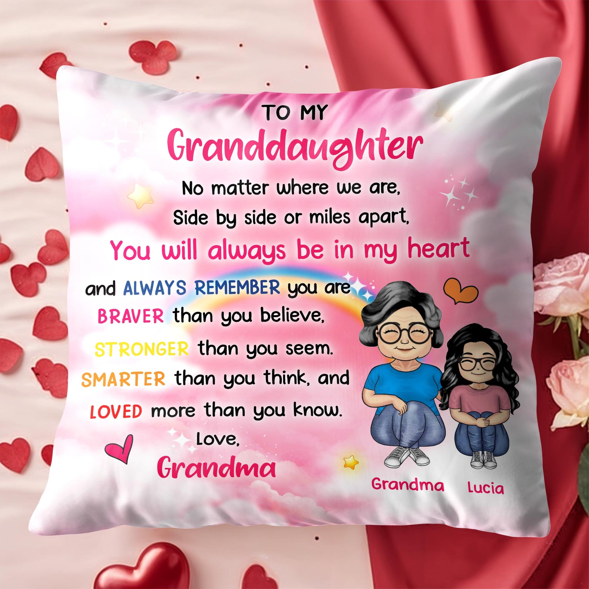 To My Granddaughter, Always Remember You Are Loved, Stars and Hearts