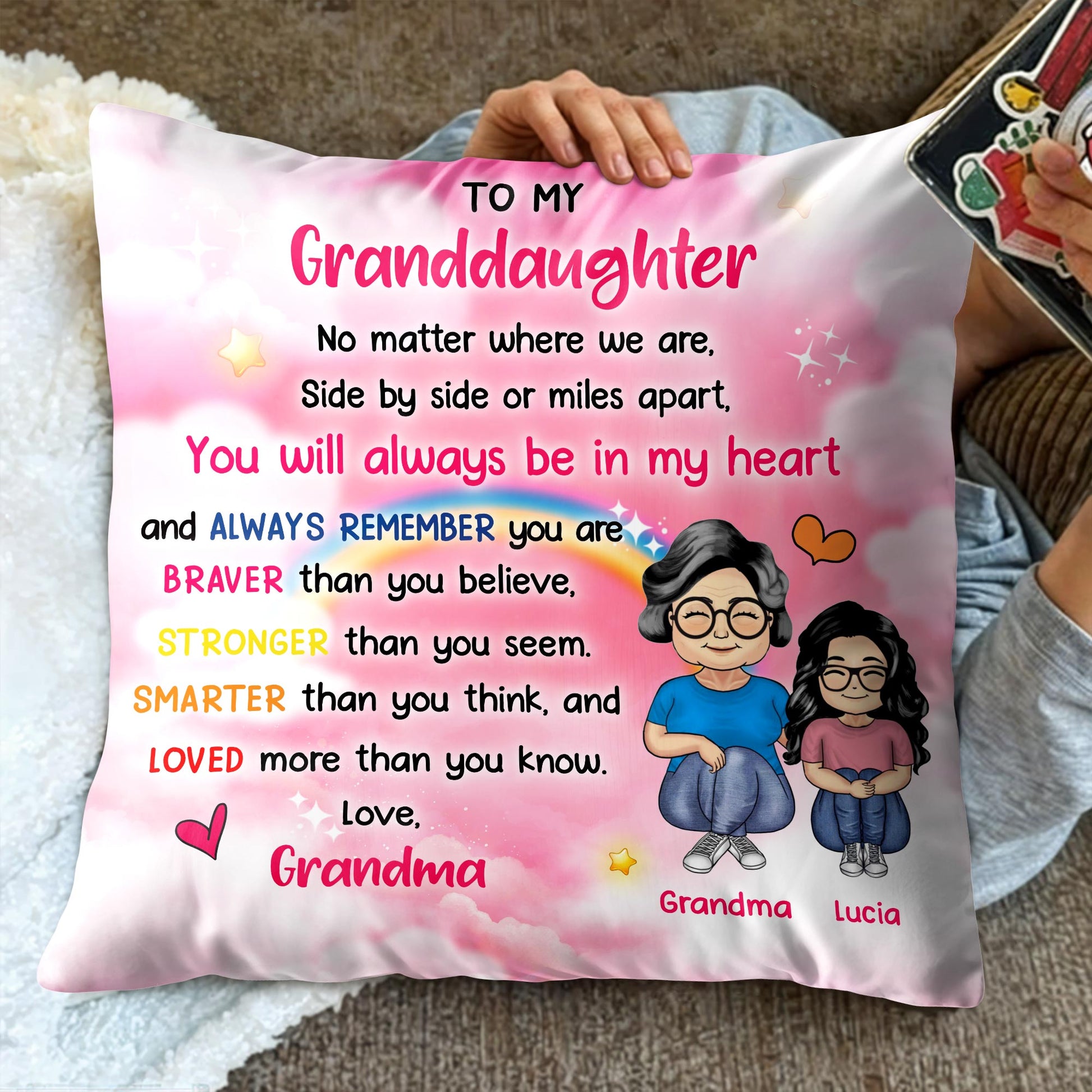 To My Granddaughter, Always Remember You Are Loved, Stars and Hearts