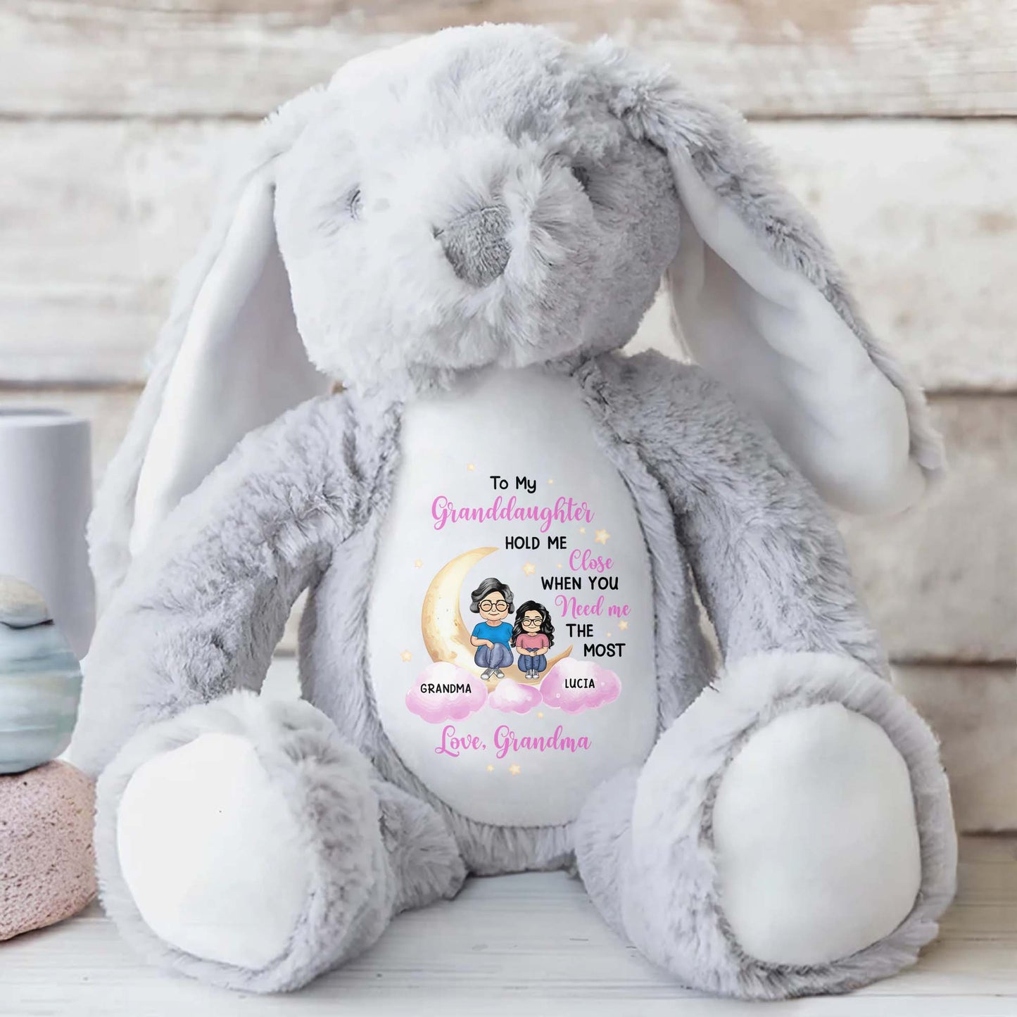 To My Granddaughter, Hold Me Close When You Need Me The Most, Bunny and Cartoon Characters