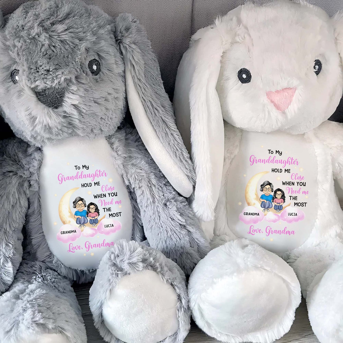 To My Granddaughter, Hold Me Close When You Need Me The Most, Bunny and Cartoon Characters