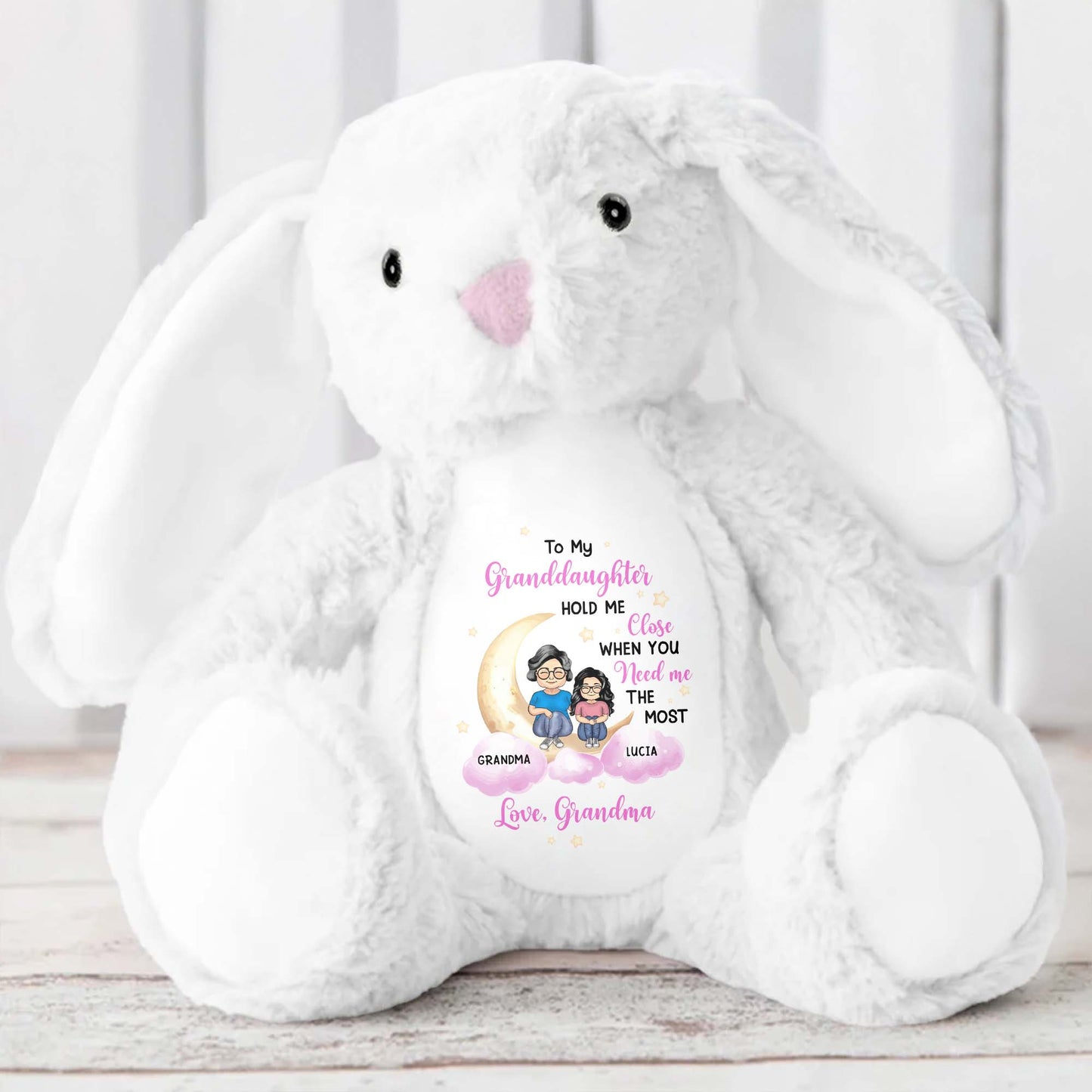 To My Granddaughter, Hold Me Close When You Need Me The Most, Bunny and Cartoon Characters