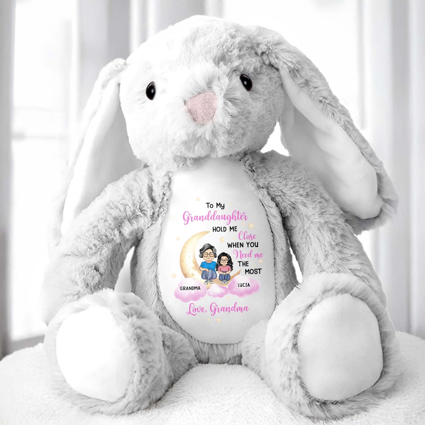 To My Granddaughter, Hold Me Close When You Need Me The Most, Bunny and Cartoon Characters