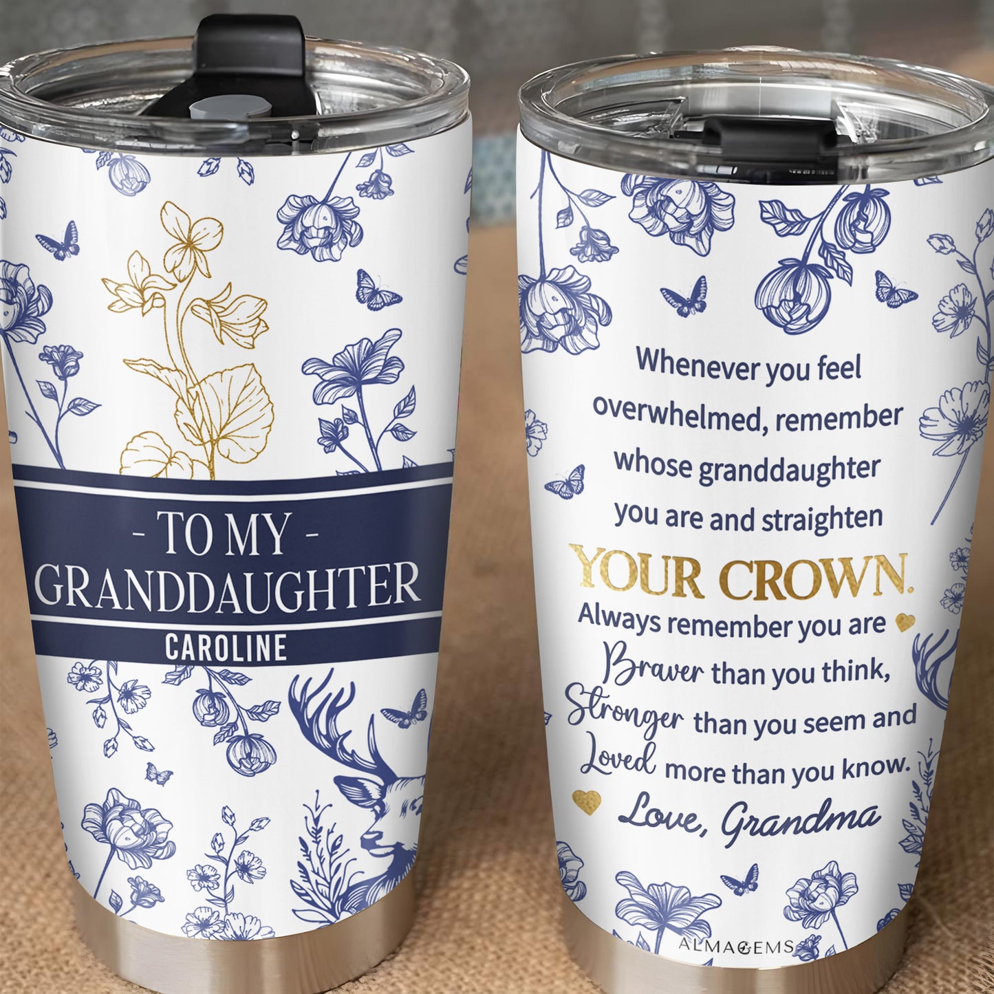 Whenever You Feel Overwhelmed, Remember Whose Granddaughter You Are, Flowers and Deer