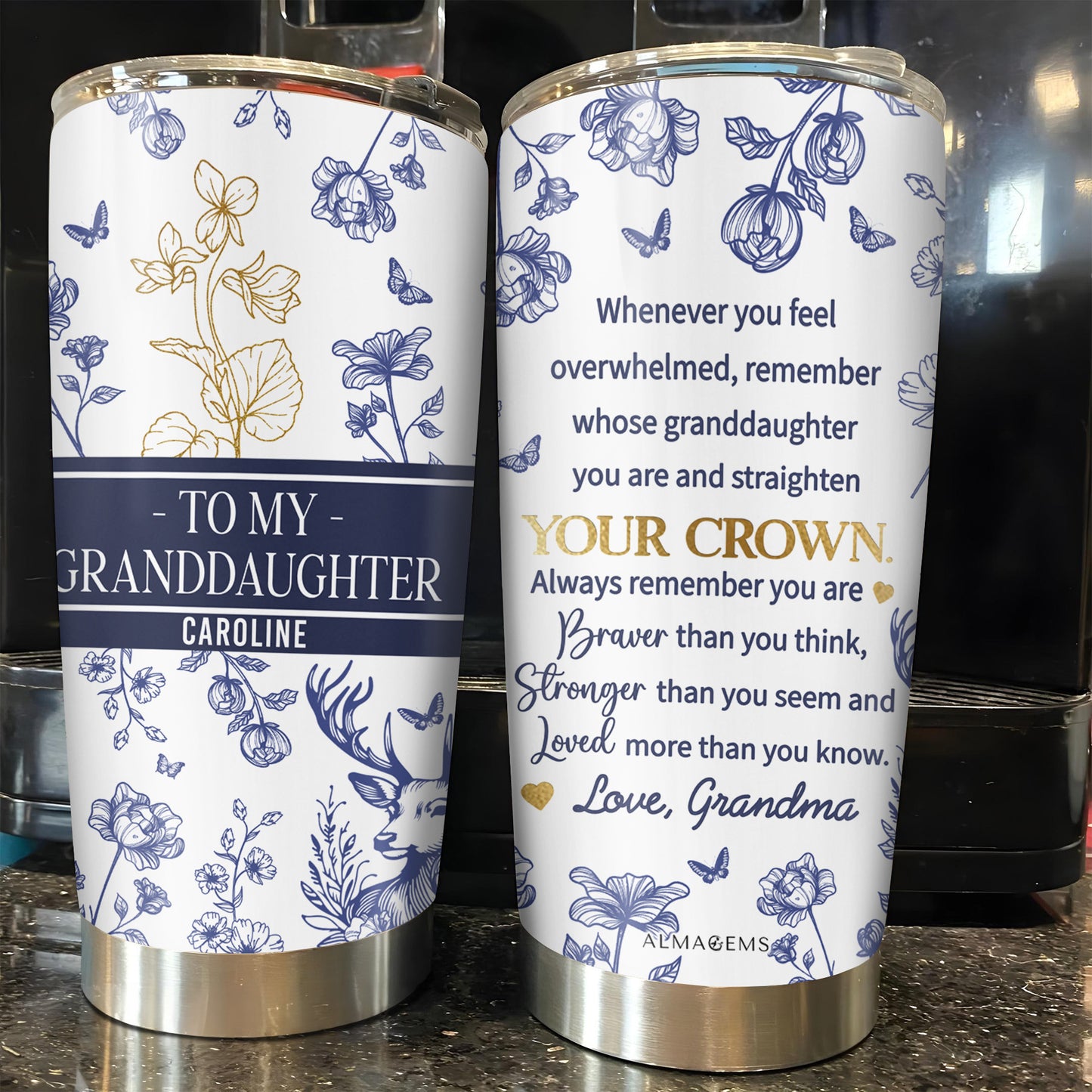 Whenever You Feel Overwhelmed, Remember Whose Granddaughter You Are, Flowers and Deer