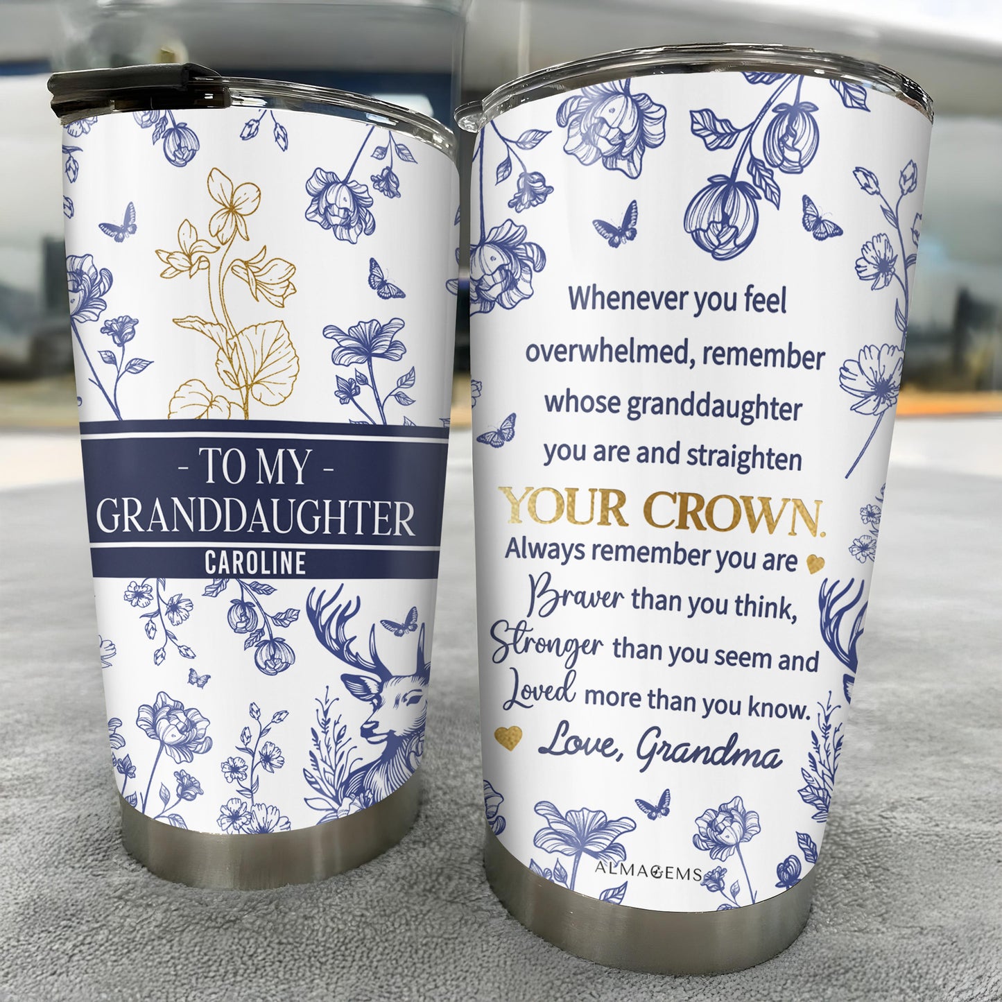 Whenever You Feel Overwhelmed, Remember Whose Granddaughter You Are, Flowers and Deer