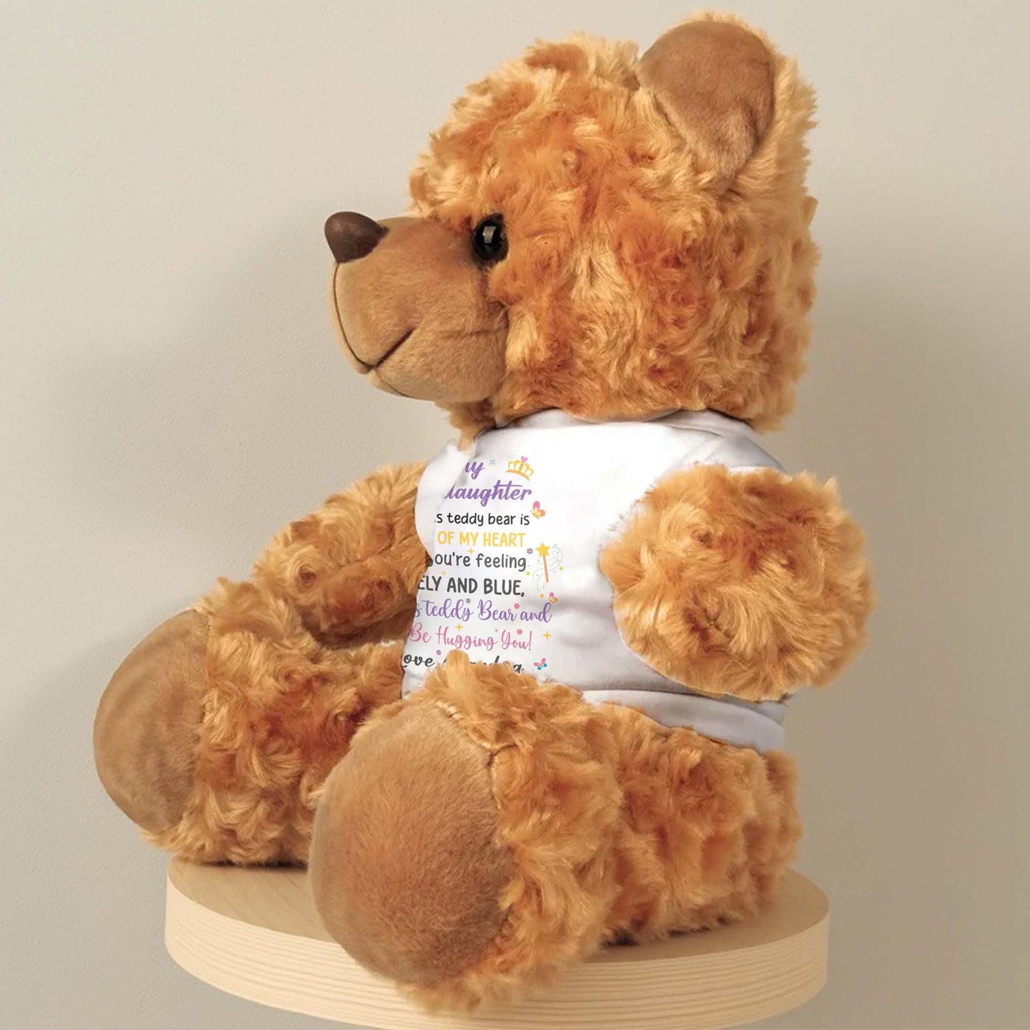 To My Granddaughter, Inside This Teddy Bear Is A Piece Of My Heart, Teddy Bear And Heart - Personalized Custom Cuddle Bear - GDT267_TED