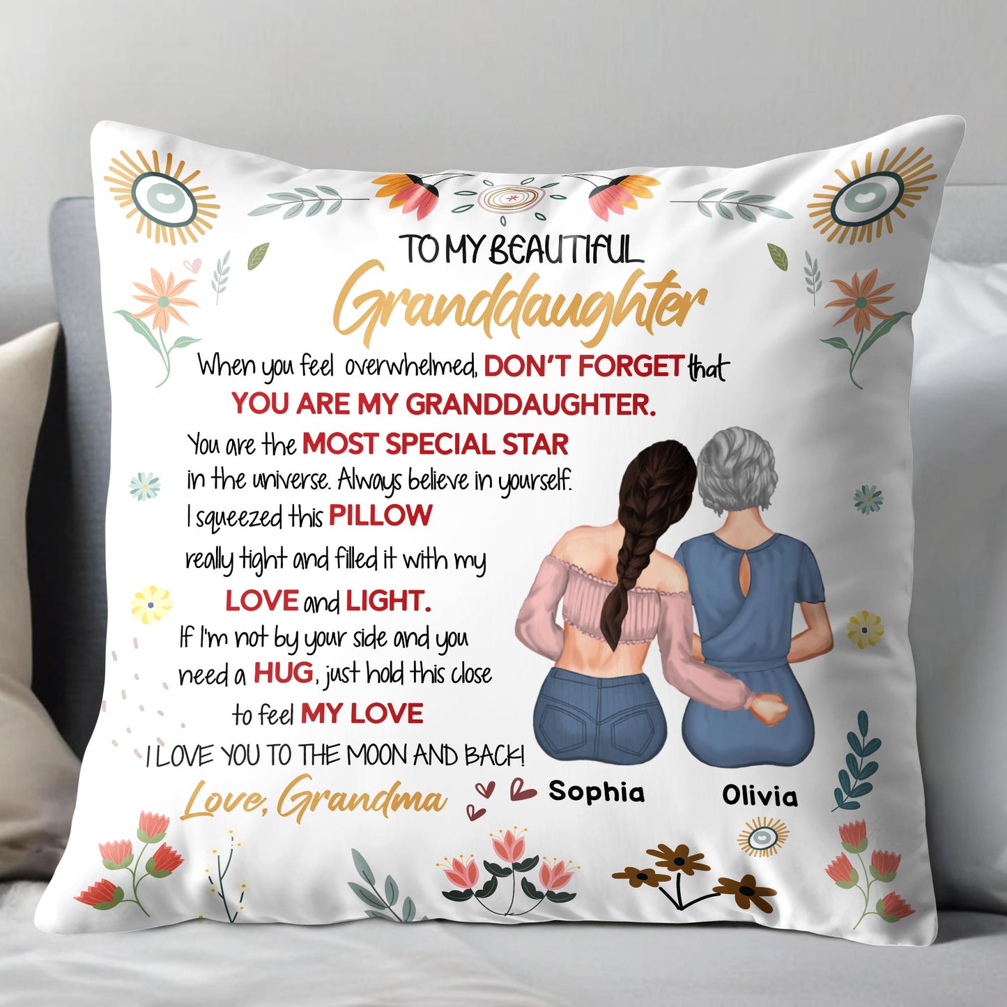 To My Beautiful Granddaughter, Flowers and Stars