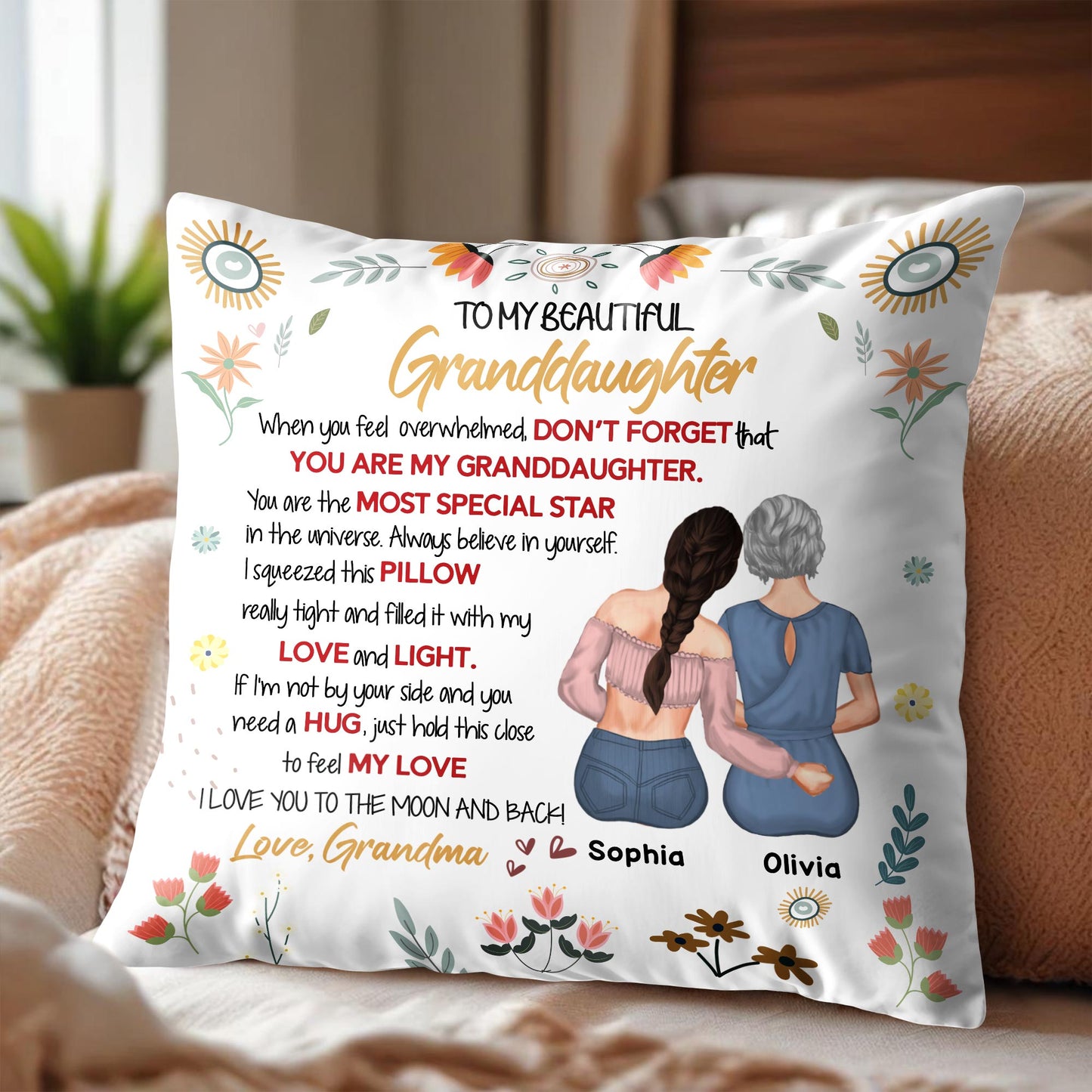 To My Beautiful Granddaughter, Flowers and Stars