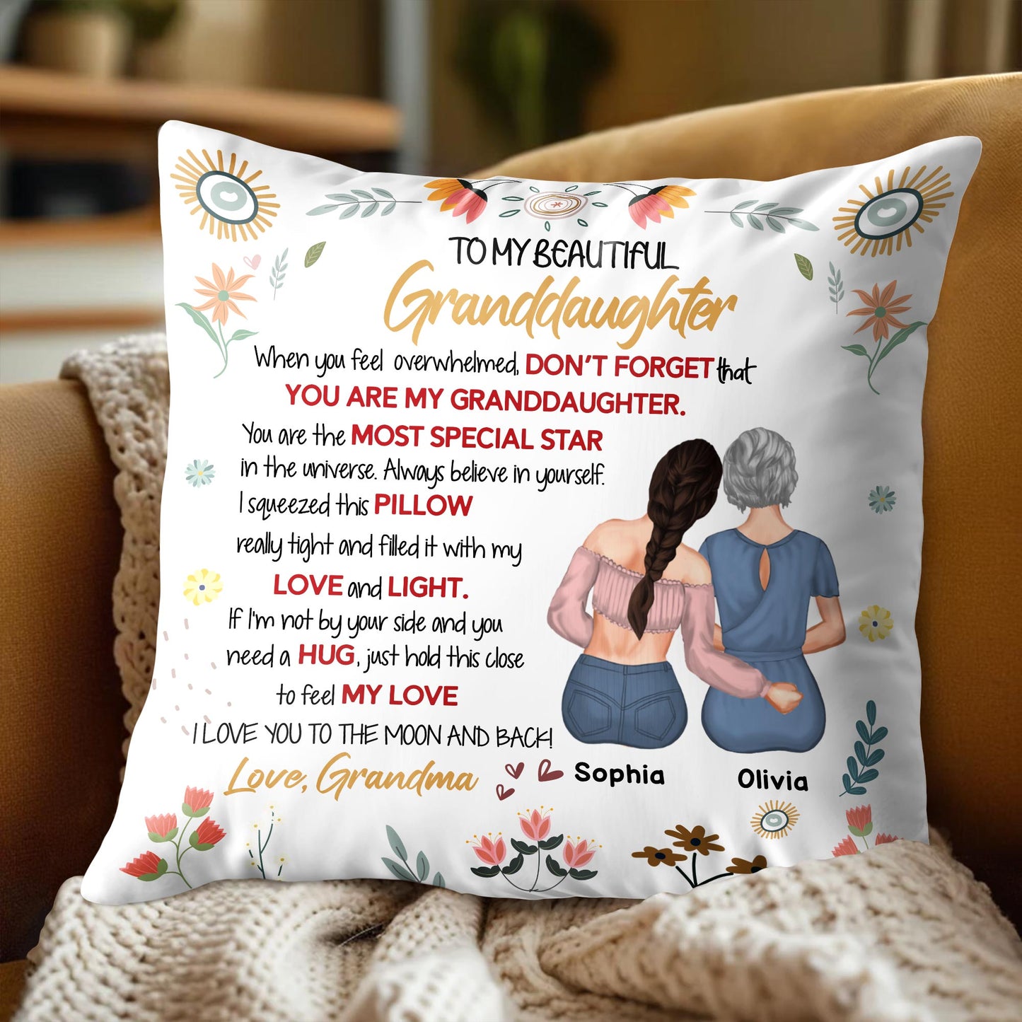 To My Beautiful Granddaughter, Flowers and Stars