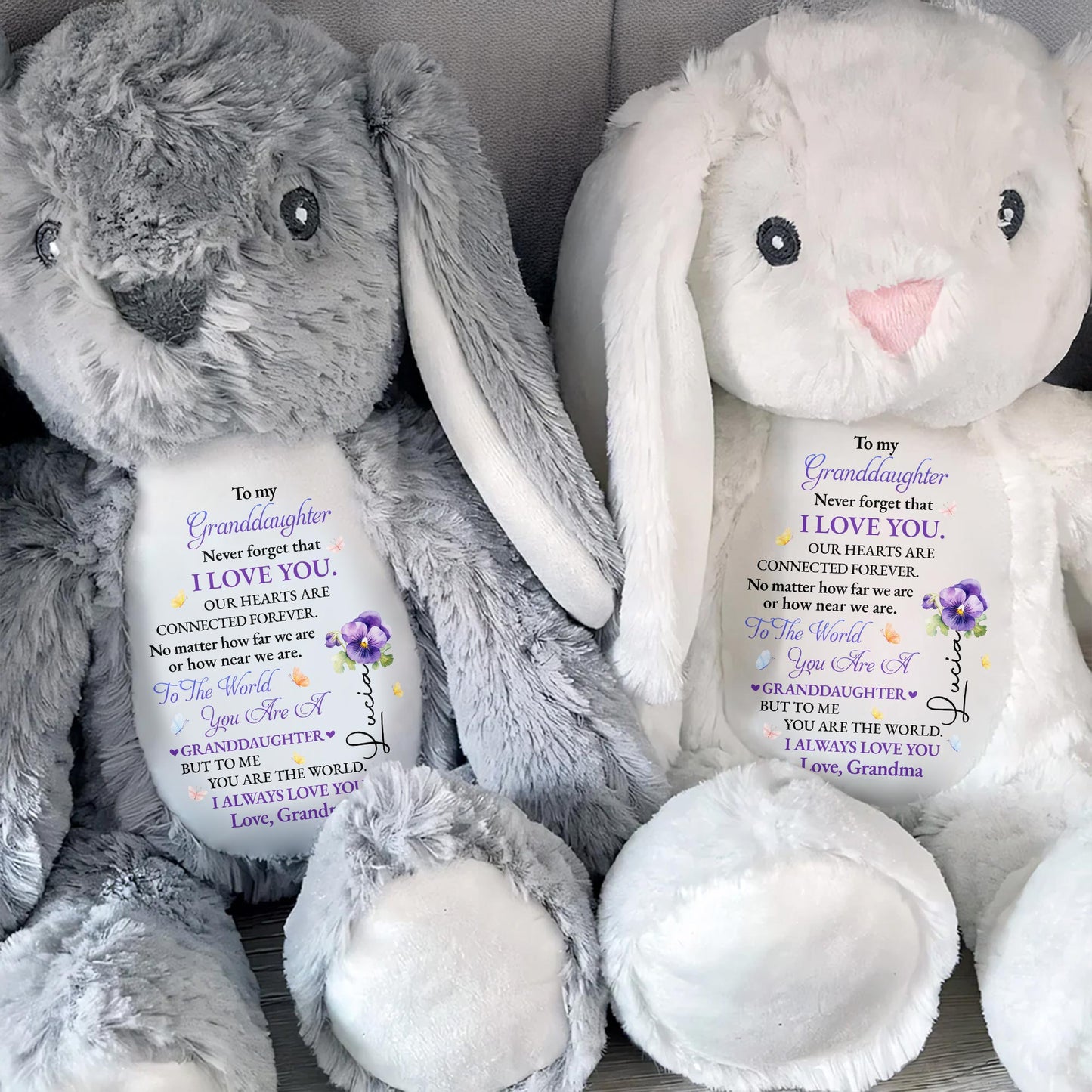 To My Granddaughter, Never Forget That I Love You, Bunny and Flowers