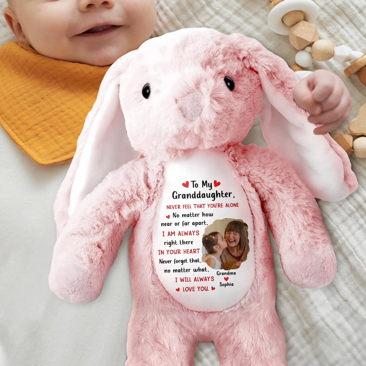 To My Granddaughter, Never Feel That You're Alone, Heart and Personalized Photo