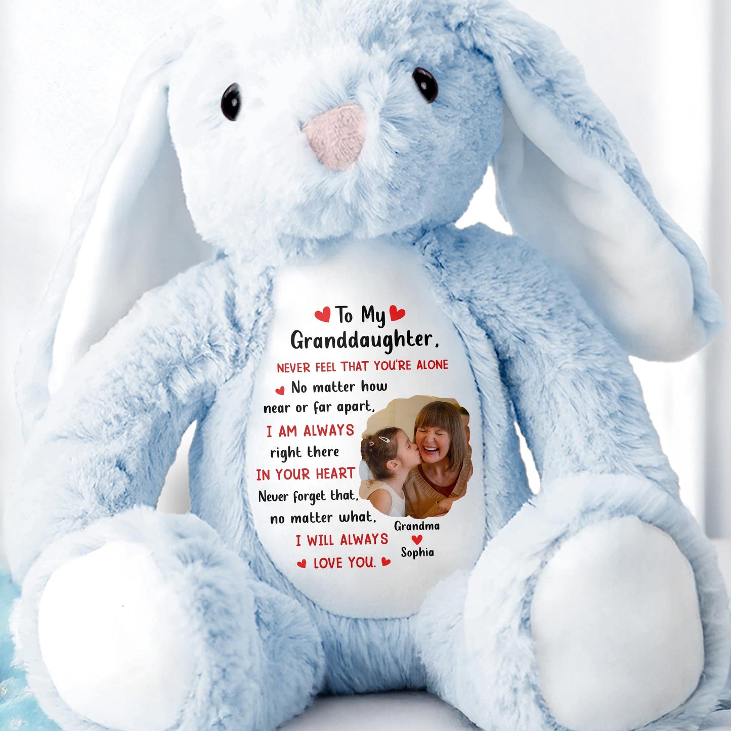 To My Granddaughter, Never Feel That You're Alone, Heart and Personalized Photo