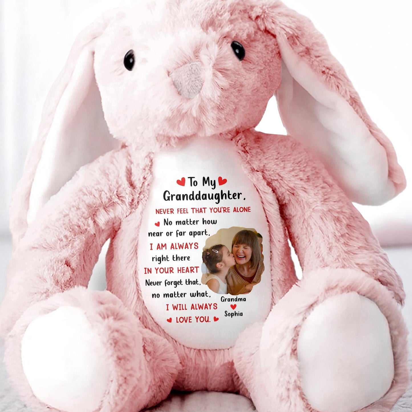 To My Granddaughter, Never Feel That You're Alone, Heart and Personalized Photo