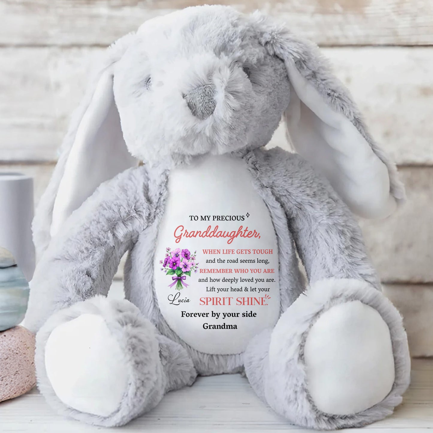 To My Precious Granddaughter, Remember Who You Are, Bunny and Flowers