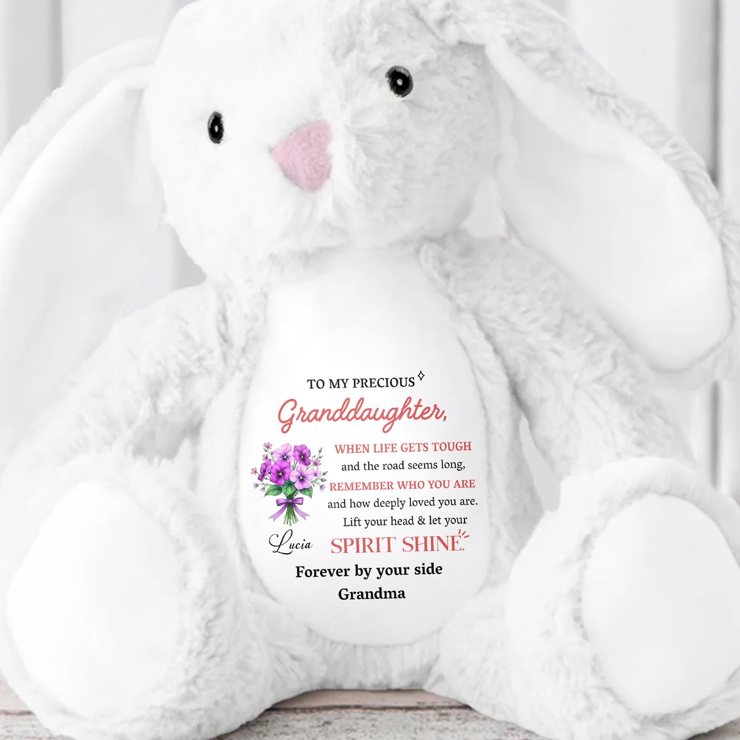 To My Precious Granddaughter, Remember Who You Are, Bunny and Flowers