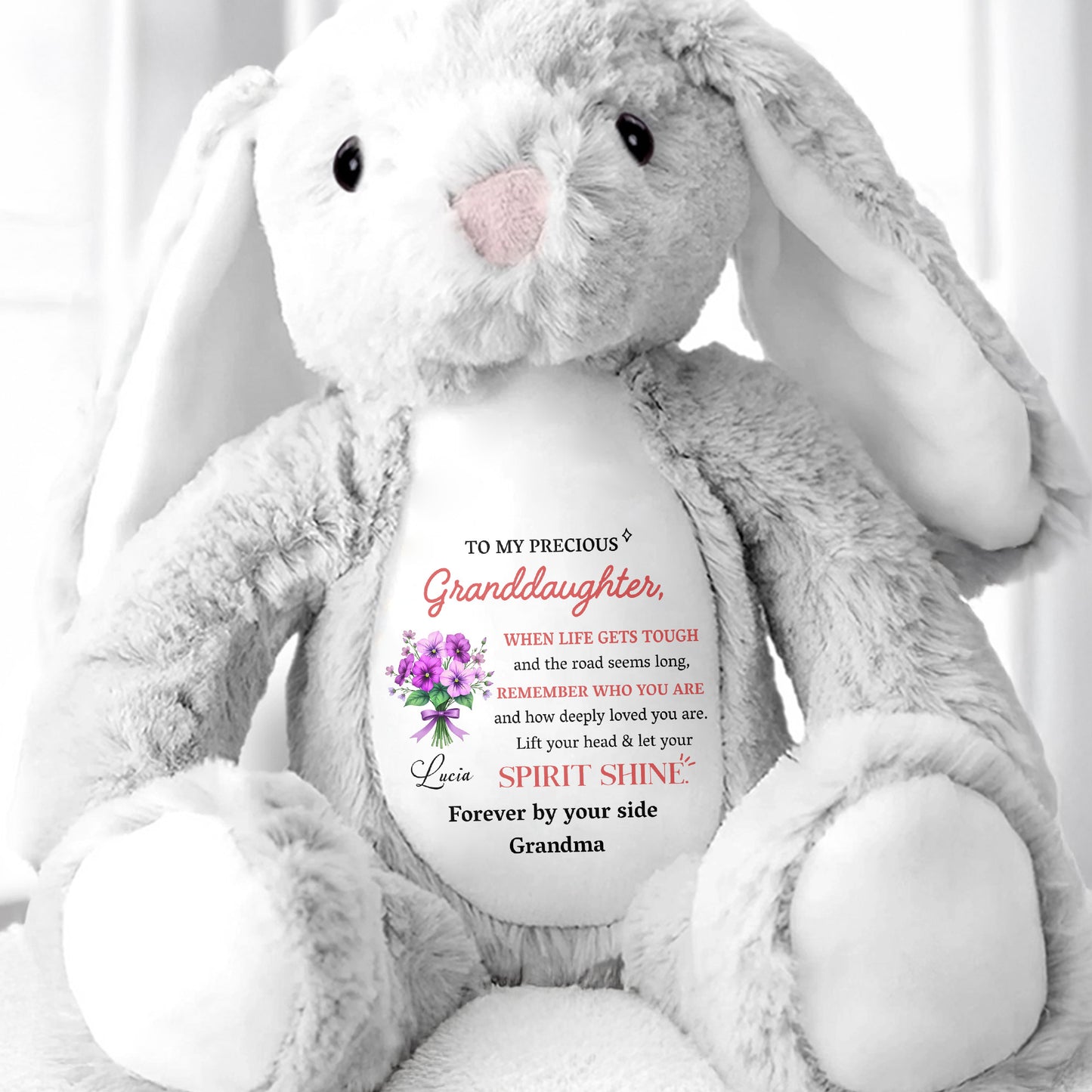 To My Precious Granddaughter, Remember Who You Are, Bunny and Flowers