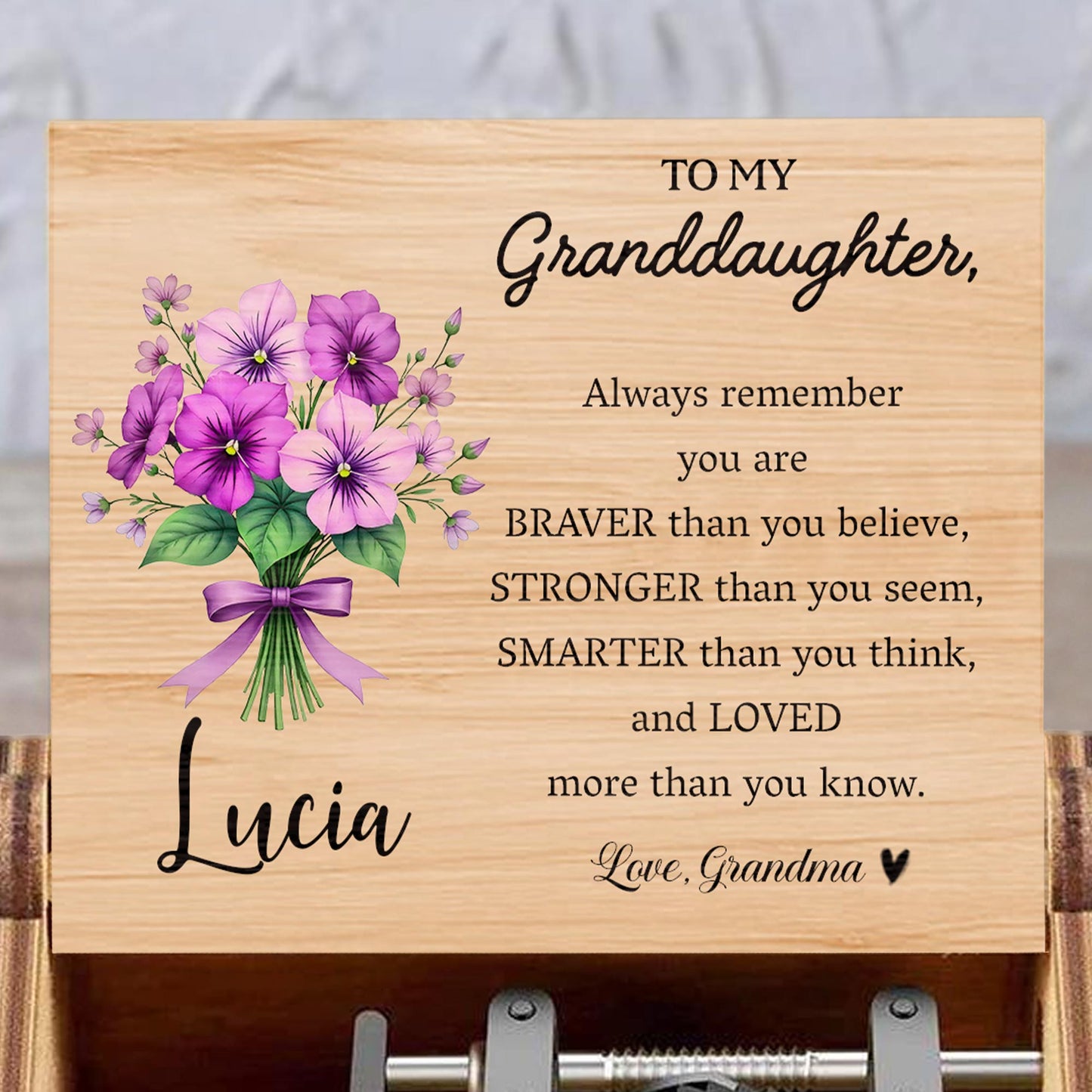 To My Granddaughter, Always Remember You Are Braver Than You Believe, Flowers and Ribbon