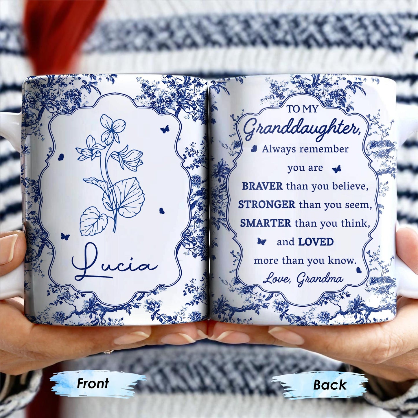 To My Granddaughter, Always Remember You Are Braver Than You Believe, Floral Pattern