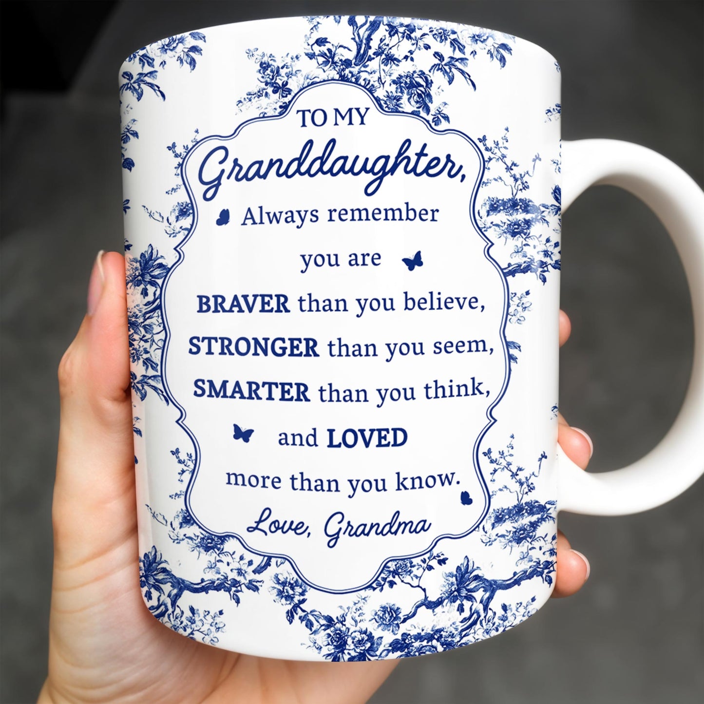 To My Granddaughter, Always Remember You Are Braver Than You Believe, Floral Pattern