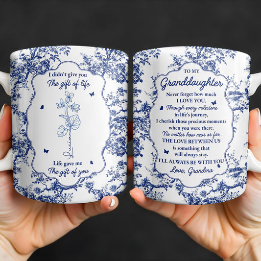 To My Granddaughter, Never Forget How Much I Love You, Flowers And Decorative Borders