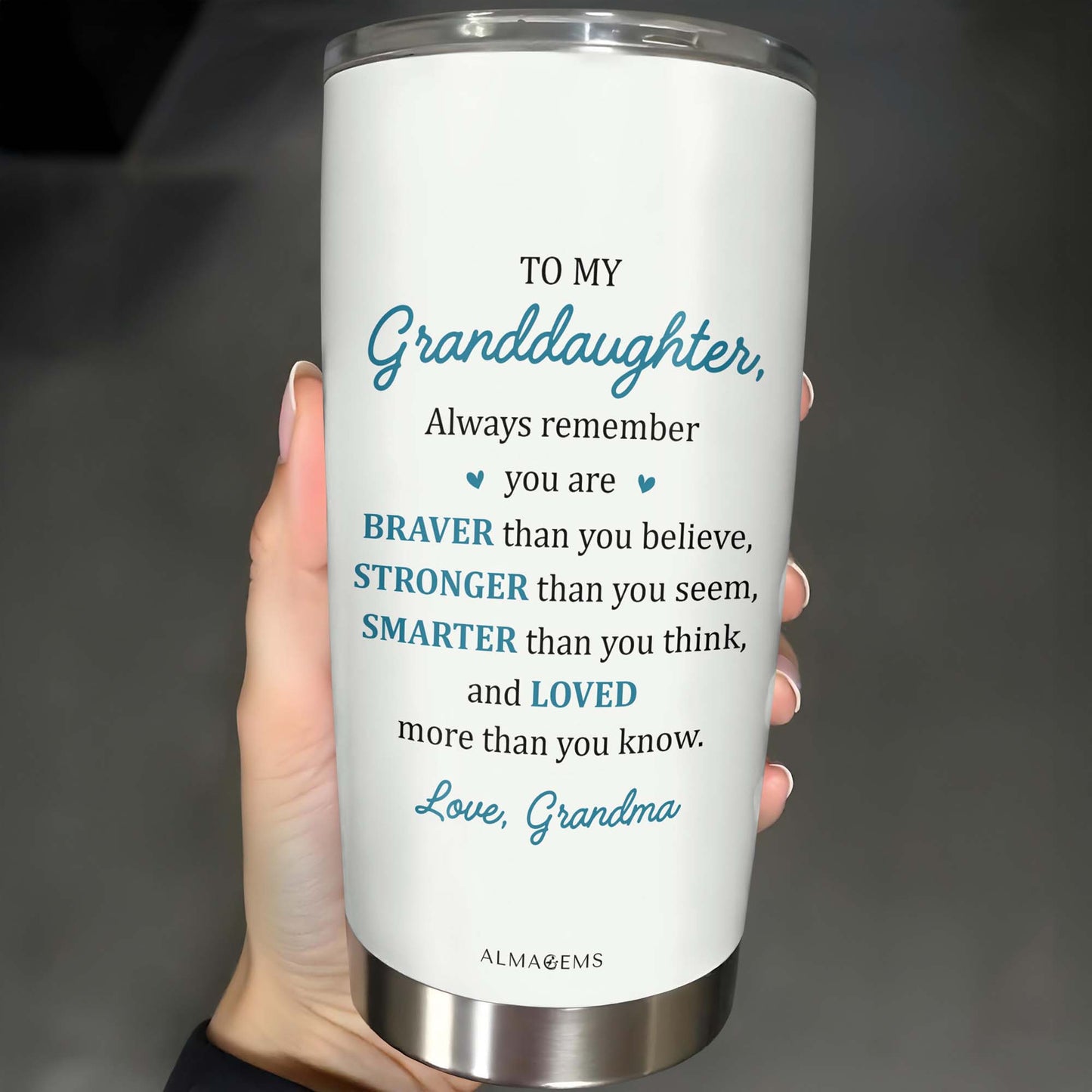 To My Granddaughter, Always remember you are BRAVER than you believe, Medical Scrubs and Stethoscope