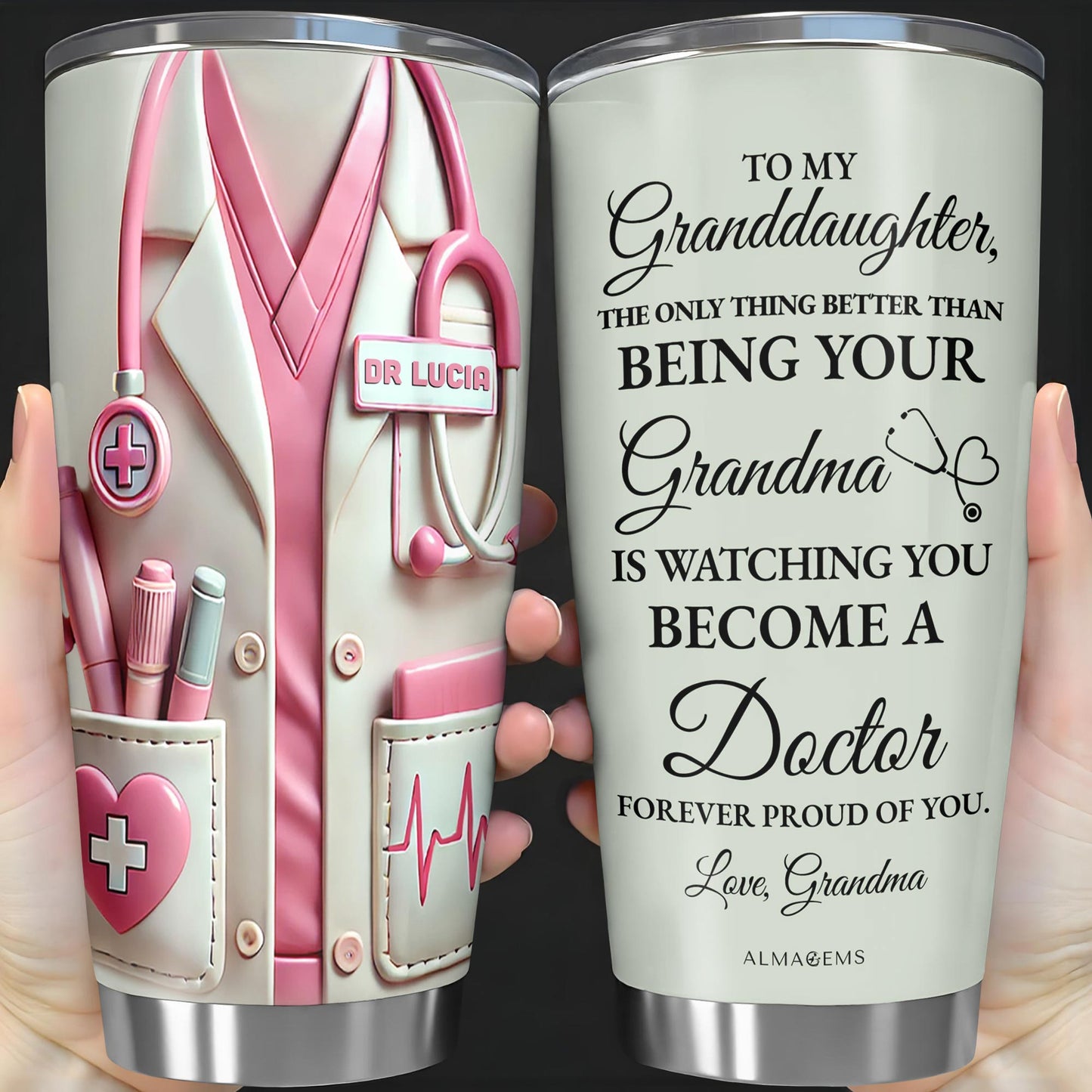 To My Granddaughter, The Only Thing Better Than Being Your Grandma, Medical Symbols - Personalized Custom Stainless Steel Tumbler 20oz 30oz - GDT305_TB
