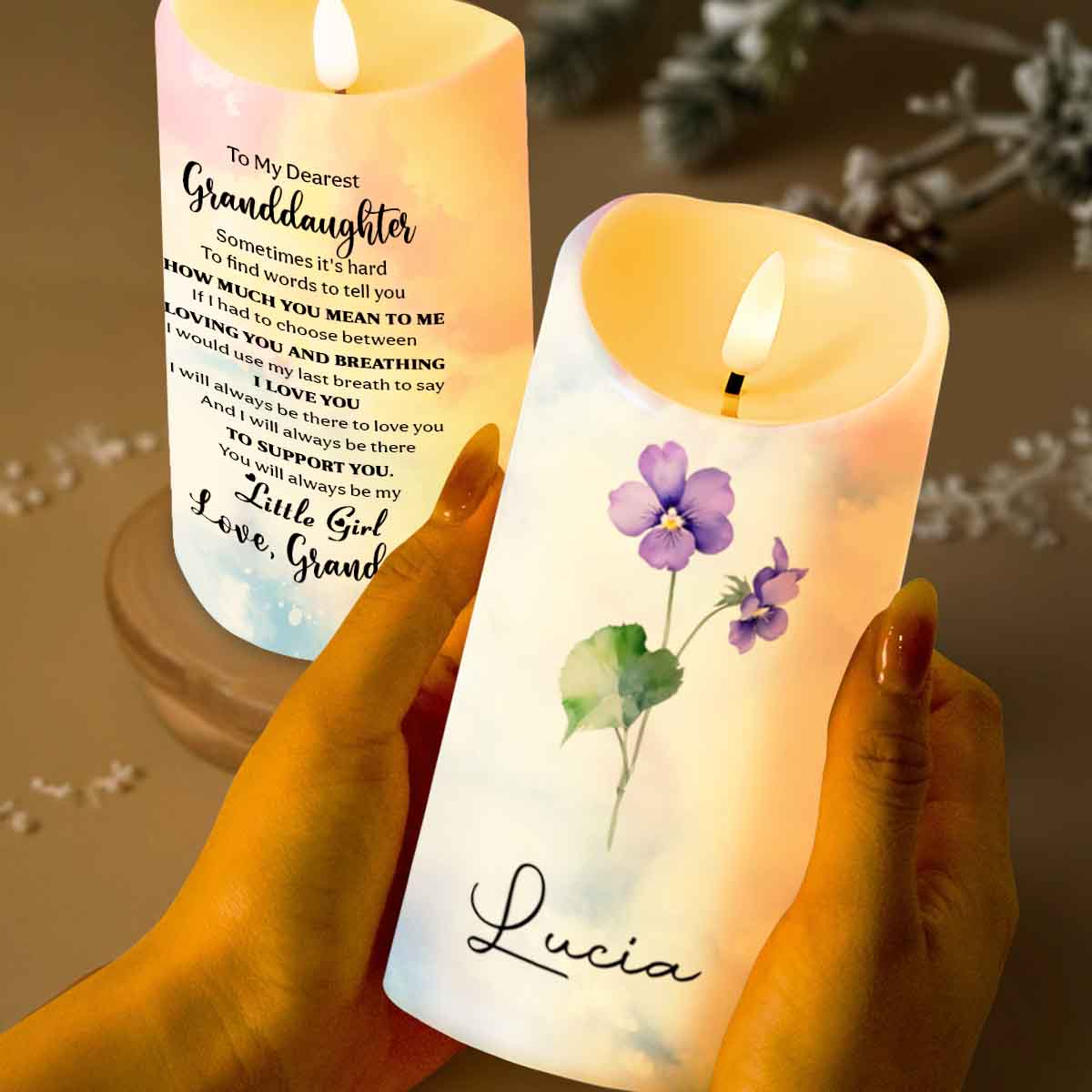 To My Dearest Granddaughter Love Grandma with Flowers