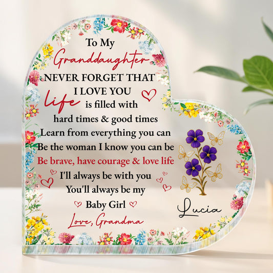 To My Granddaughter Love And Encouragement With Flowers