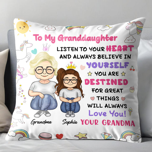 To My Granddaughter, Believe In Yourself, Unicorn And Rainbow