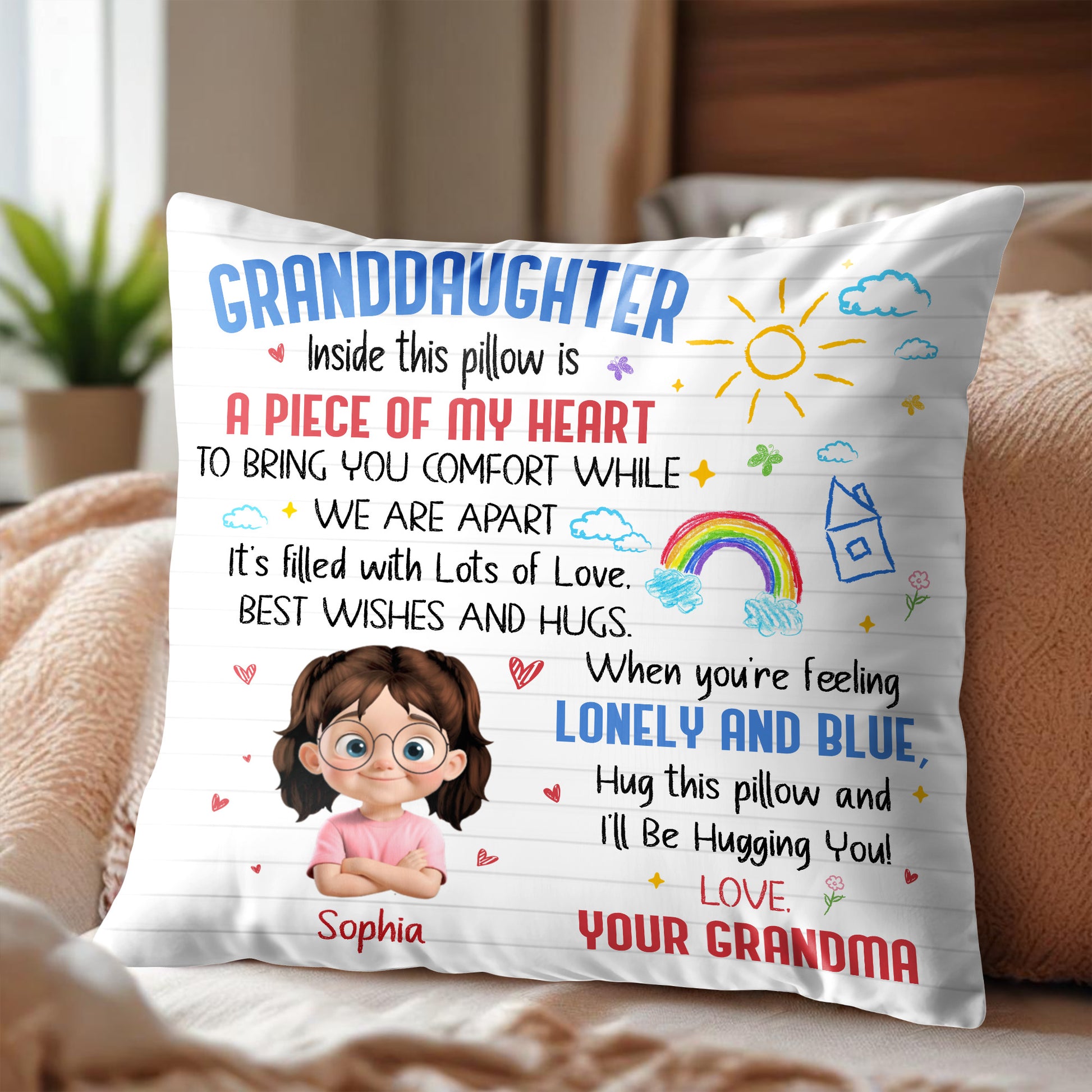 Piece Of My Heart Comfort Pillow With Love and Hugs