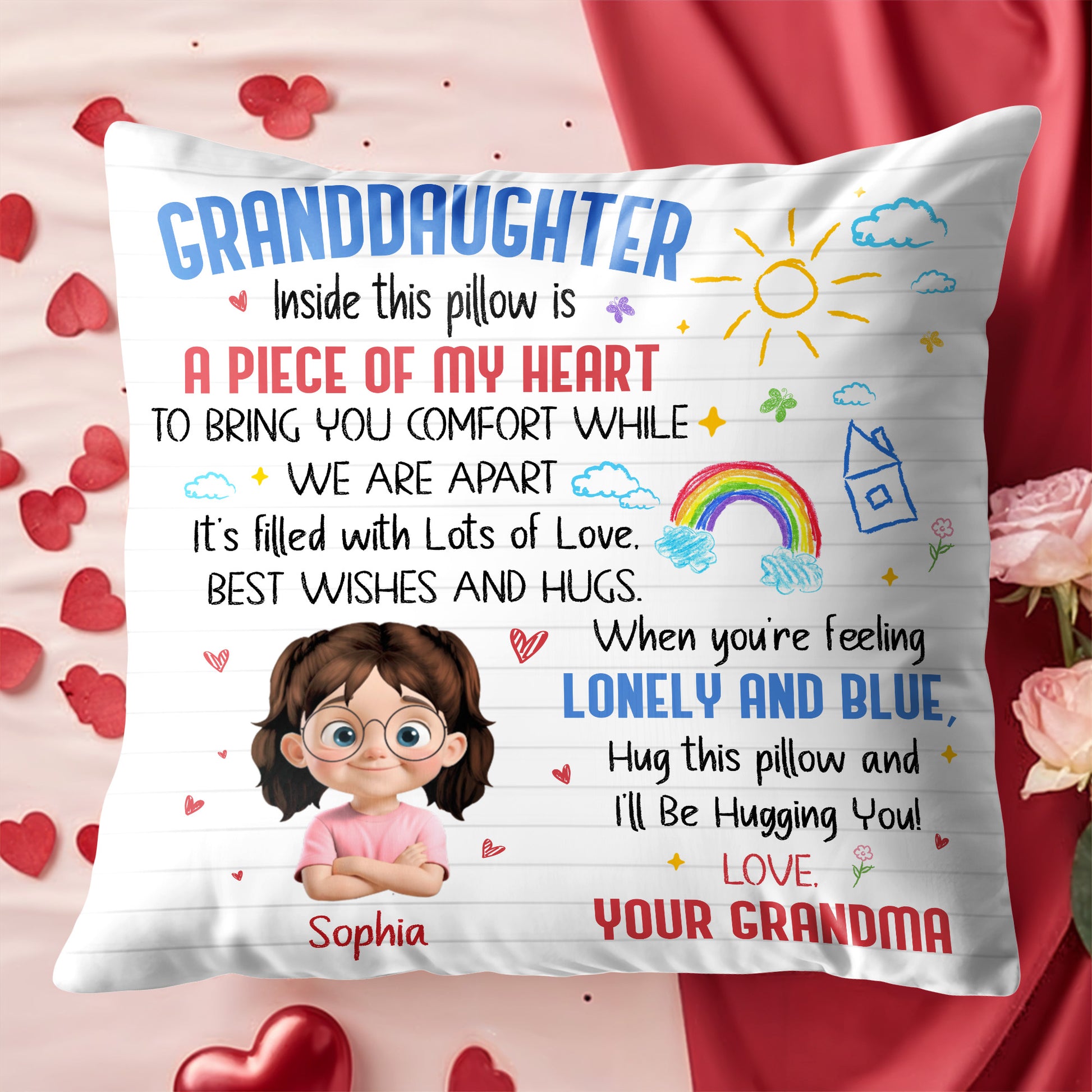 Piece Of My Heart Comfort Pillow With Love and Hugs