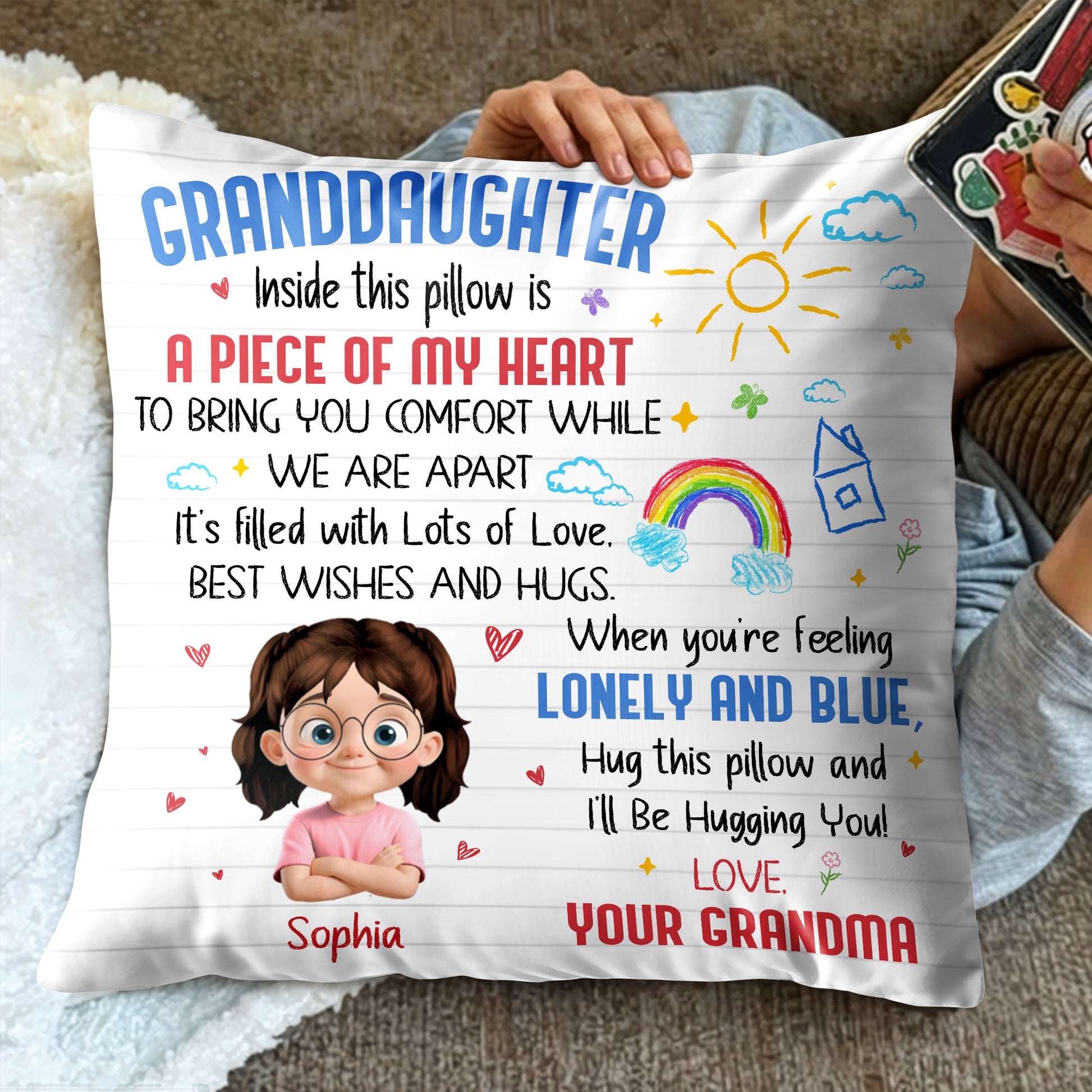 Piece Of My Heart Comfort Pillow With Love and Hugs