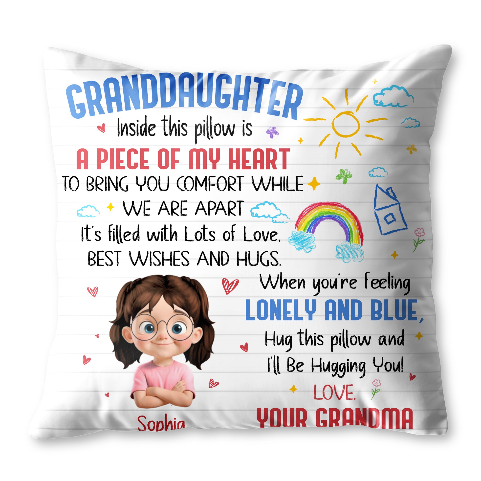 Piece Of My Heart Comfort Pillow With Love and Hugs