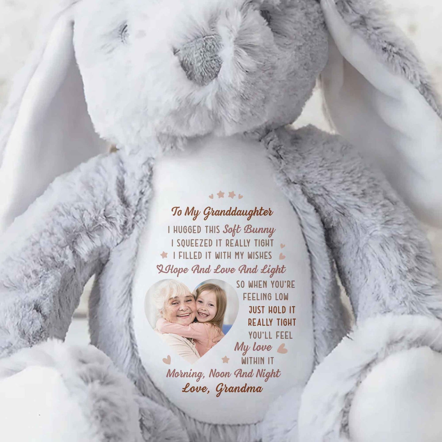 To My Granddaughter, Hope And Love And Light Soft Bunny