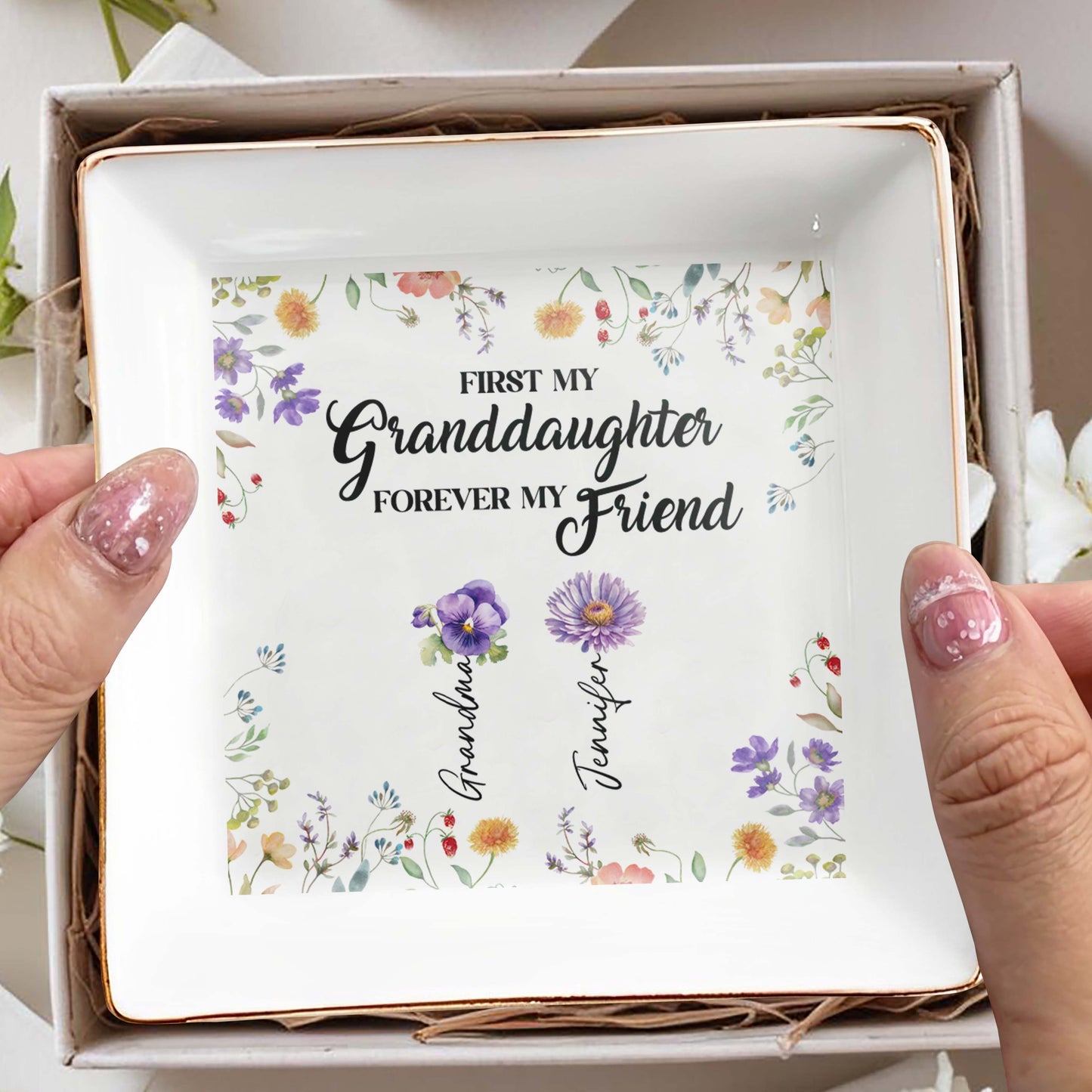 First My Granddaughter Forever My Friend, Flowers