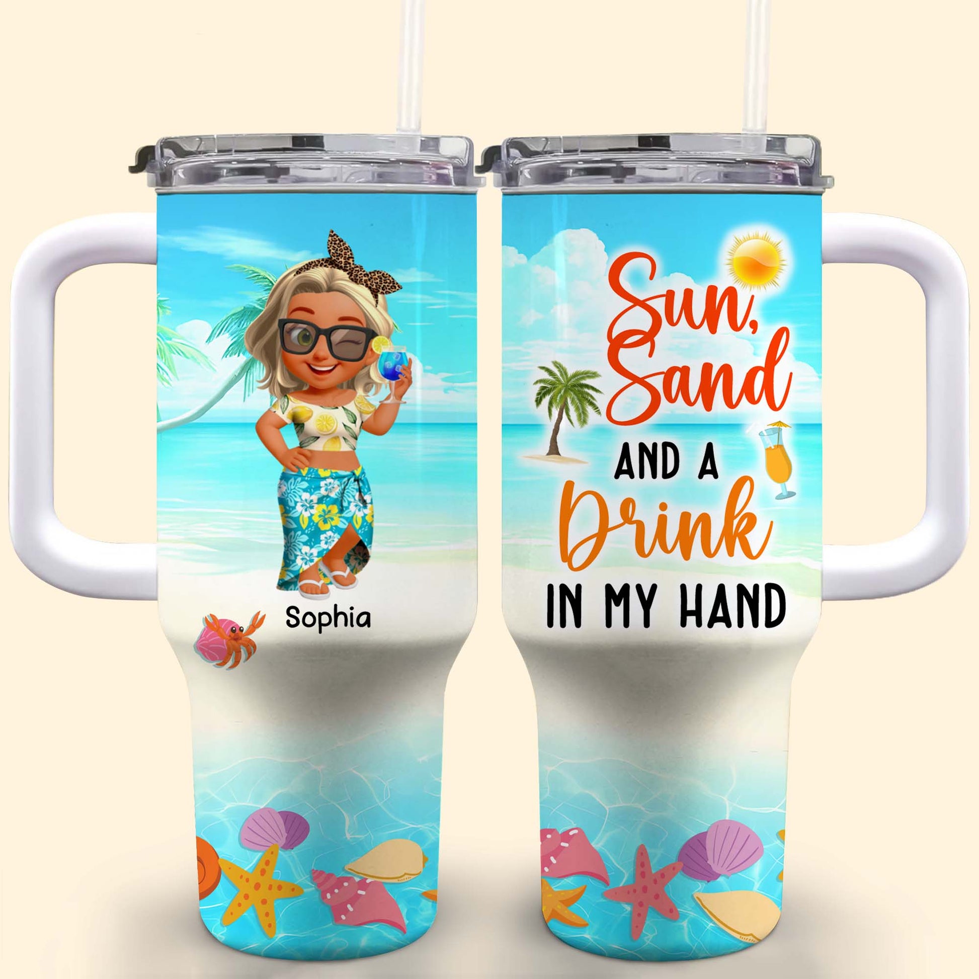 Personalize Your Sea-Themed Tumbler, Perfect For Beach Lovers
