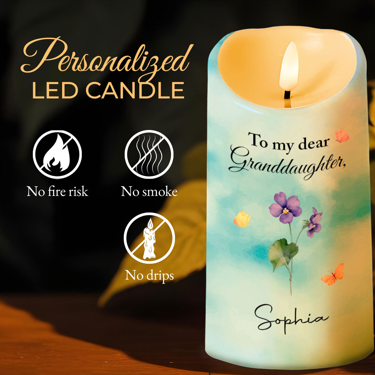 To My Dear Granddaughter, Flowers and Butterflies