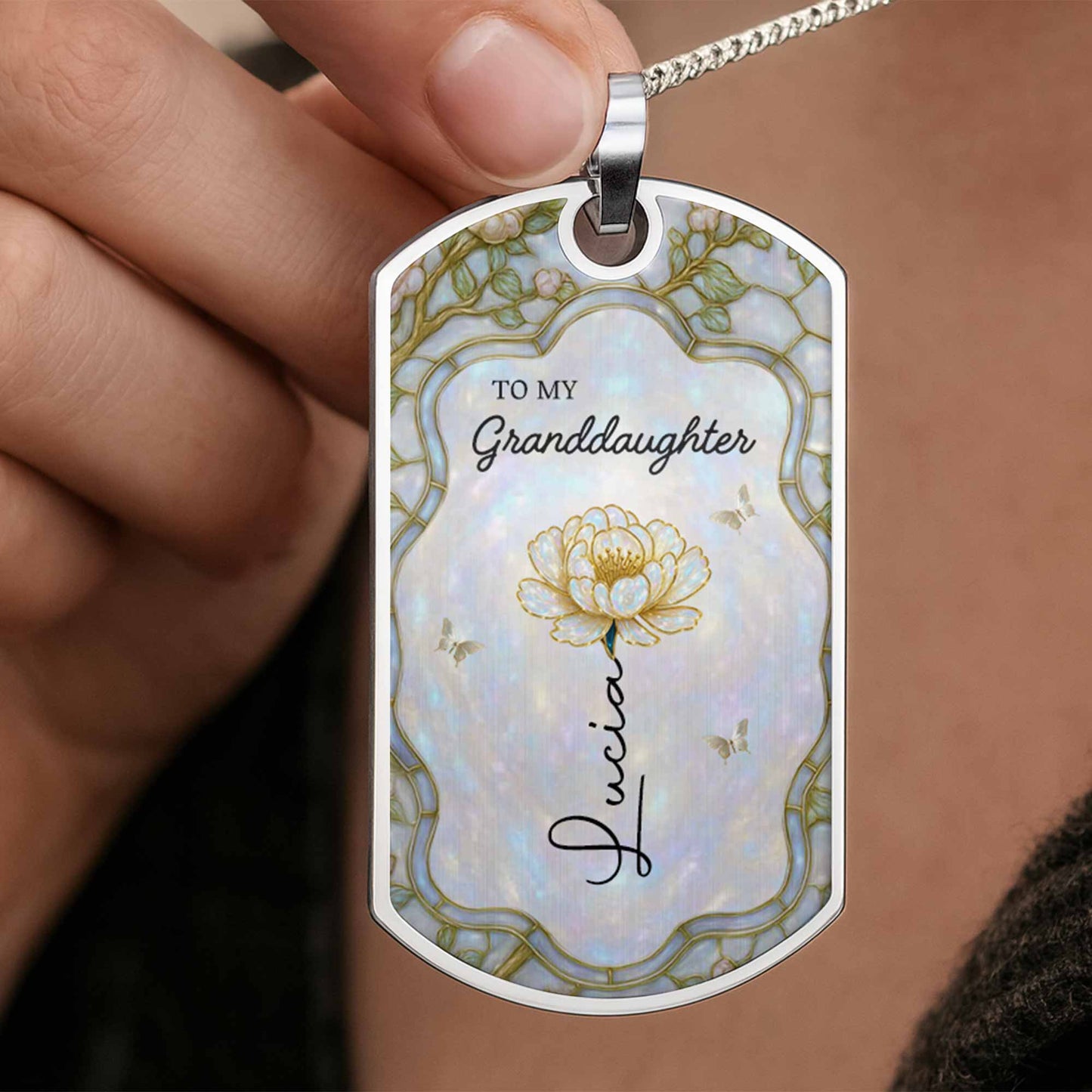 To My Granddaughter Love Forever With Flower And Butterflies