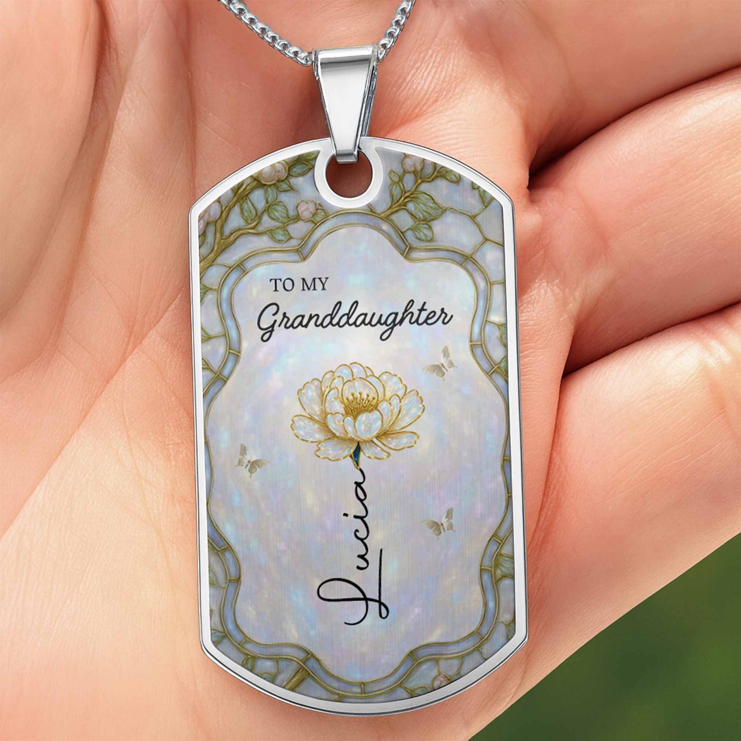 To My Granddaughter Love Forever With Flower And Butterflies