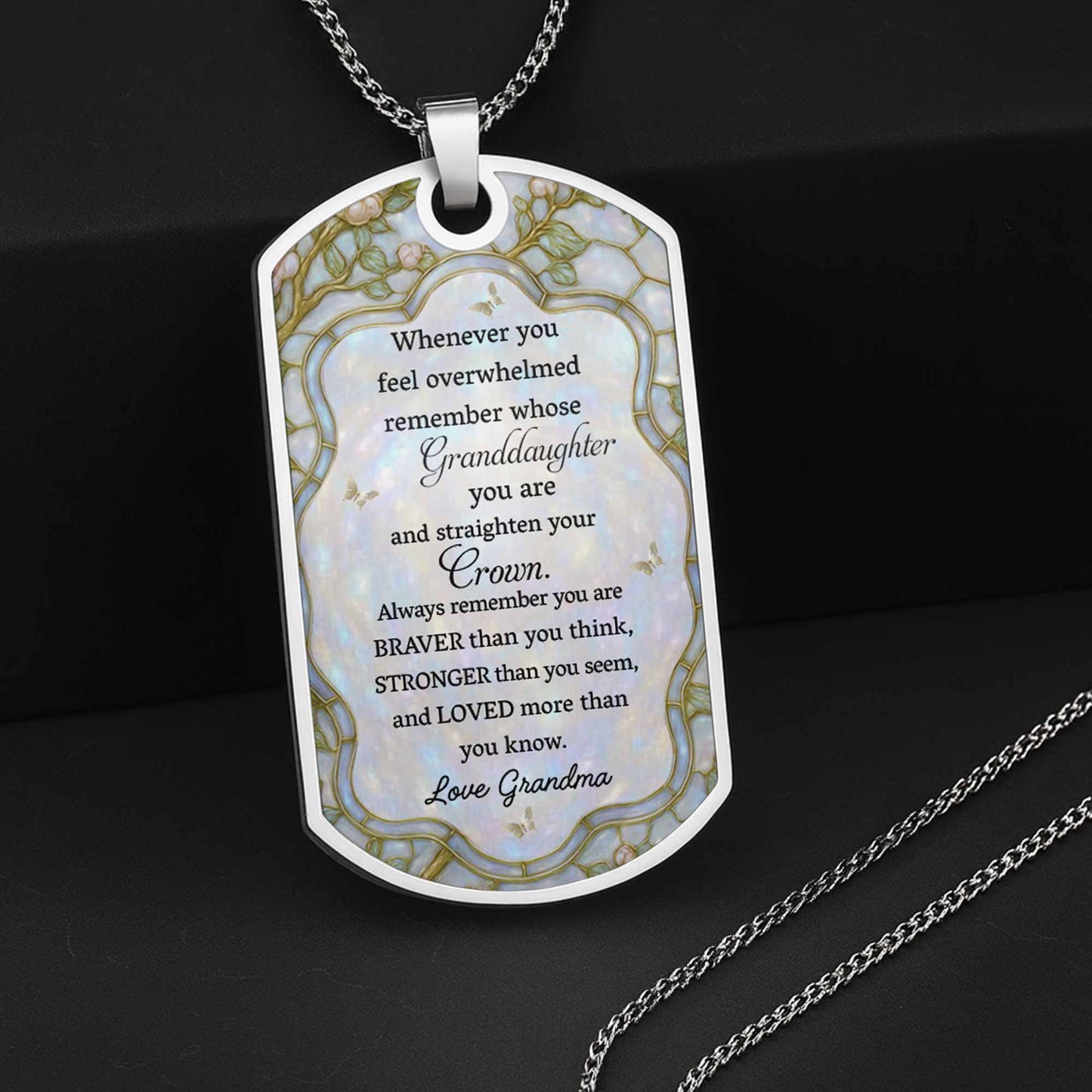 To My Granddaughter Love Forever With Flower And Butterflies