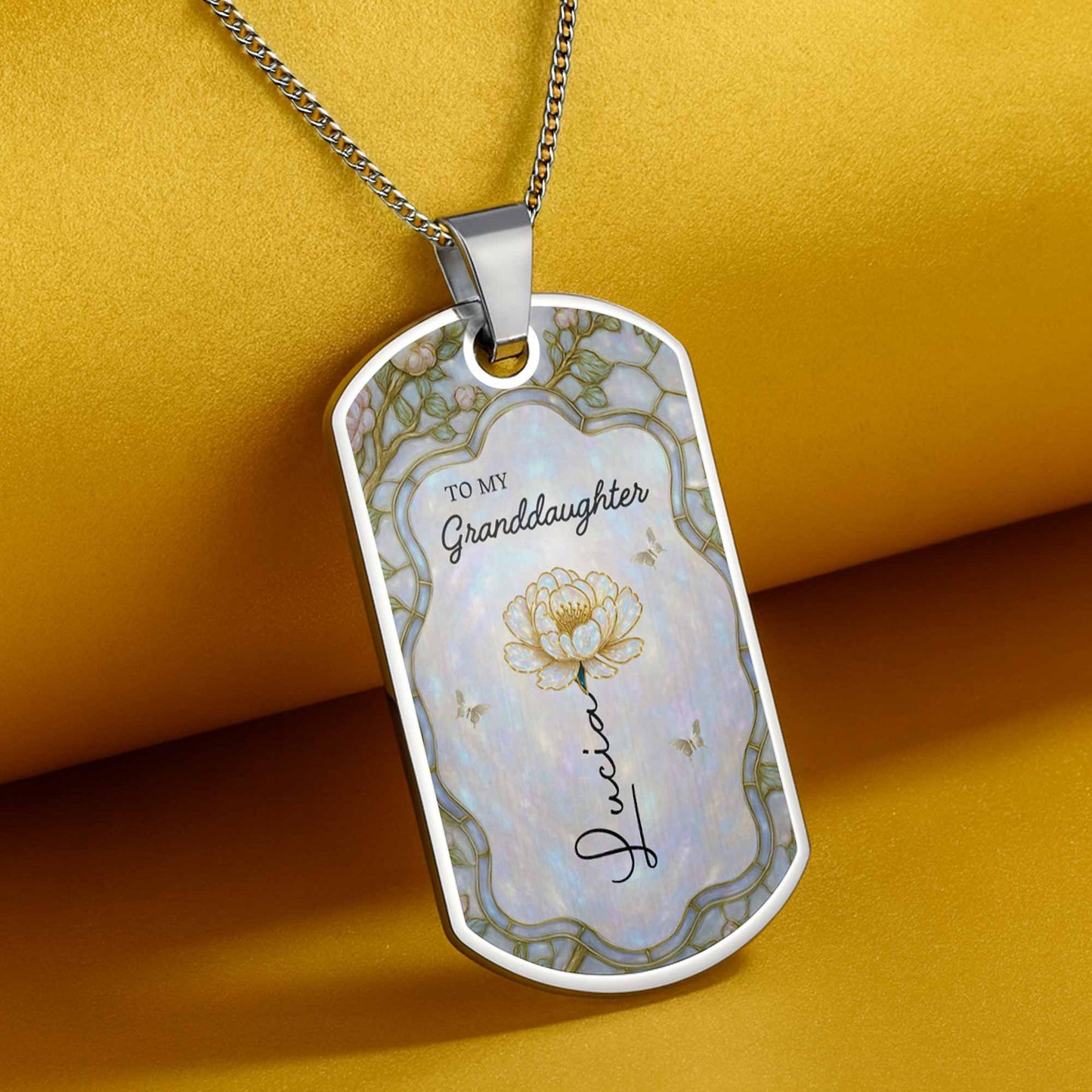 To My Granddaughter Love Forever With Flower And Butterflies
