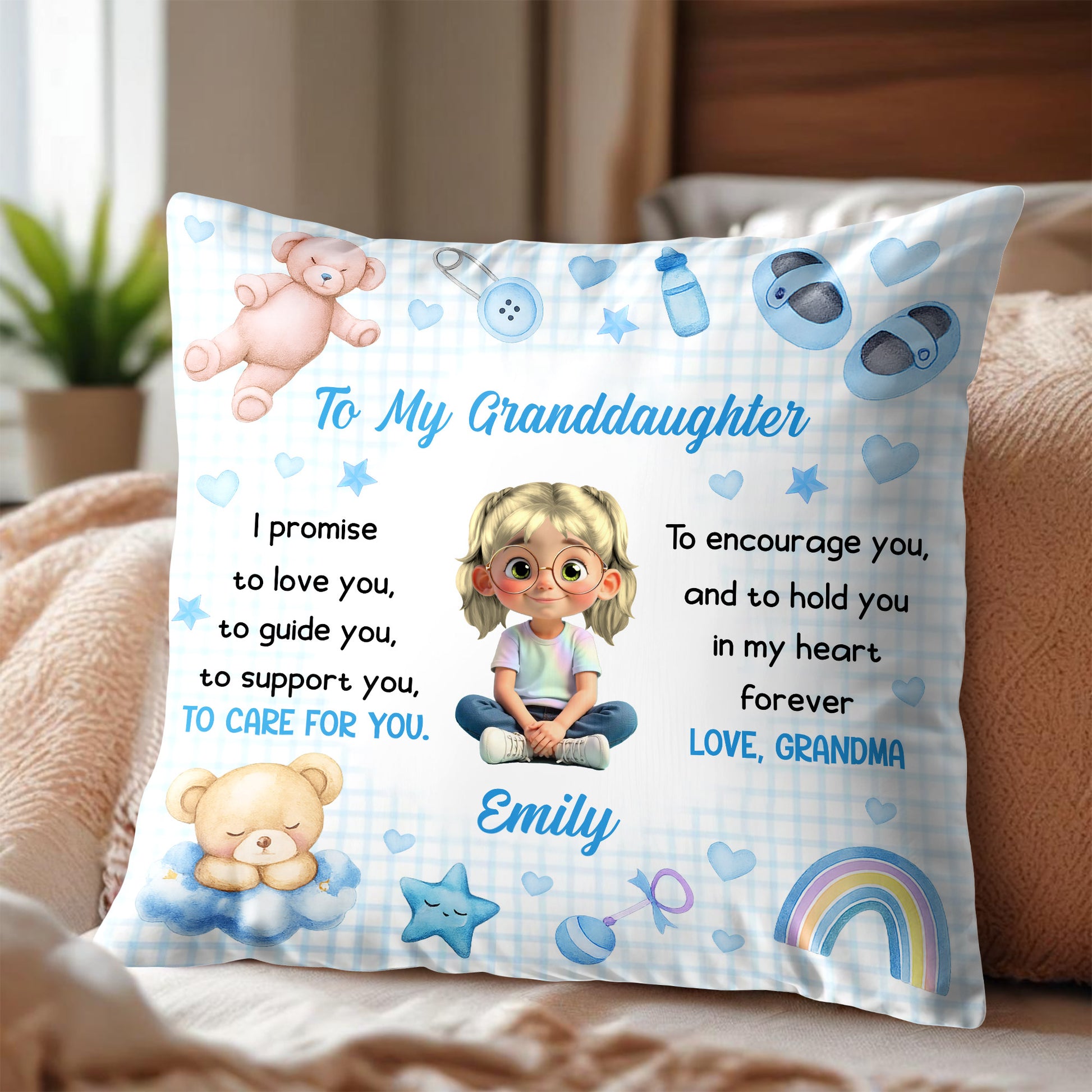 To My Granddaughter Love Promise Pillow
