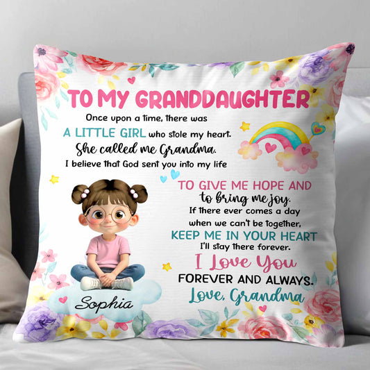 To My Granddaughter, Little Girl Who Stole My Heart - Personalized Custom Pillow, Insert Included - GDT413_PLW