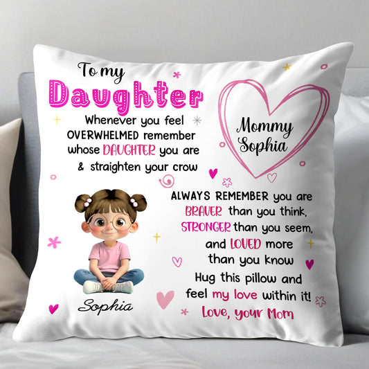 To My Granddaughter, Feel My Love, Heart and Cartoon Girl
