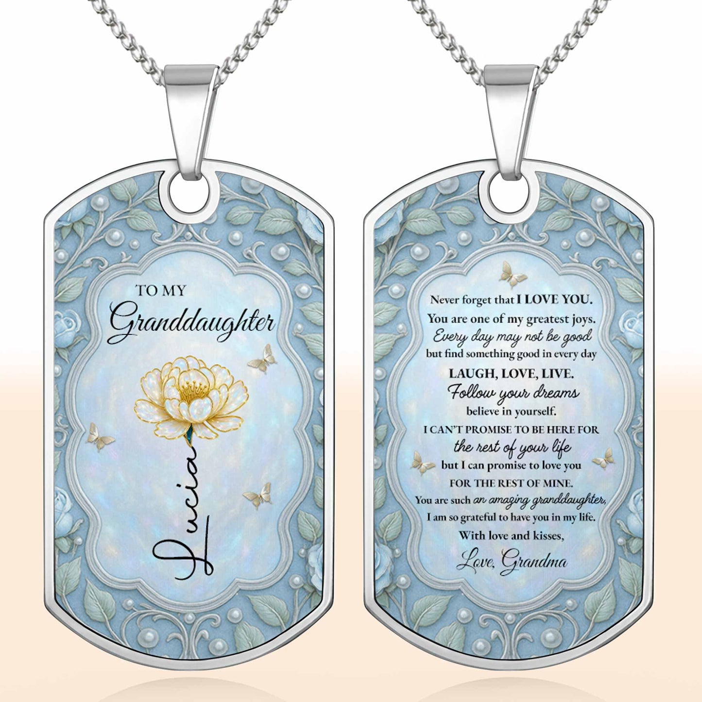 To My Granddaughter, Follow Your Dreams Necklace