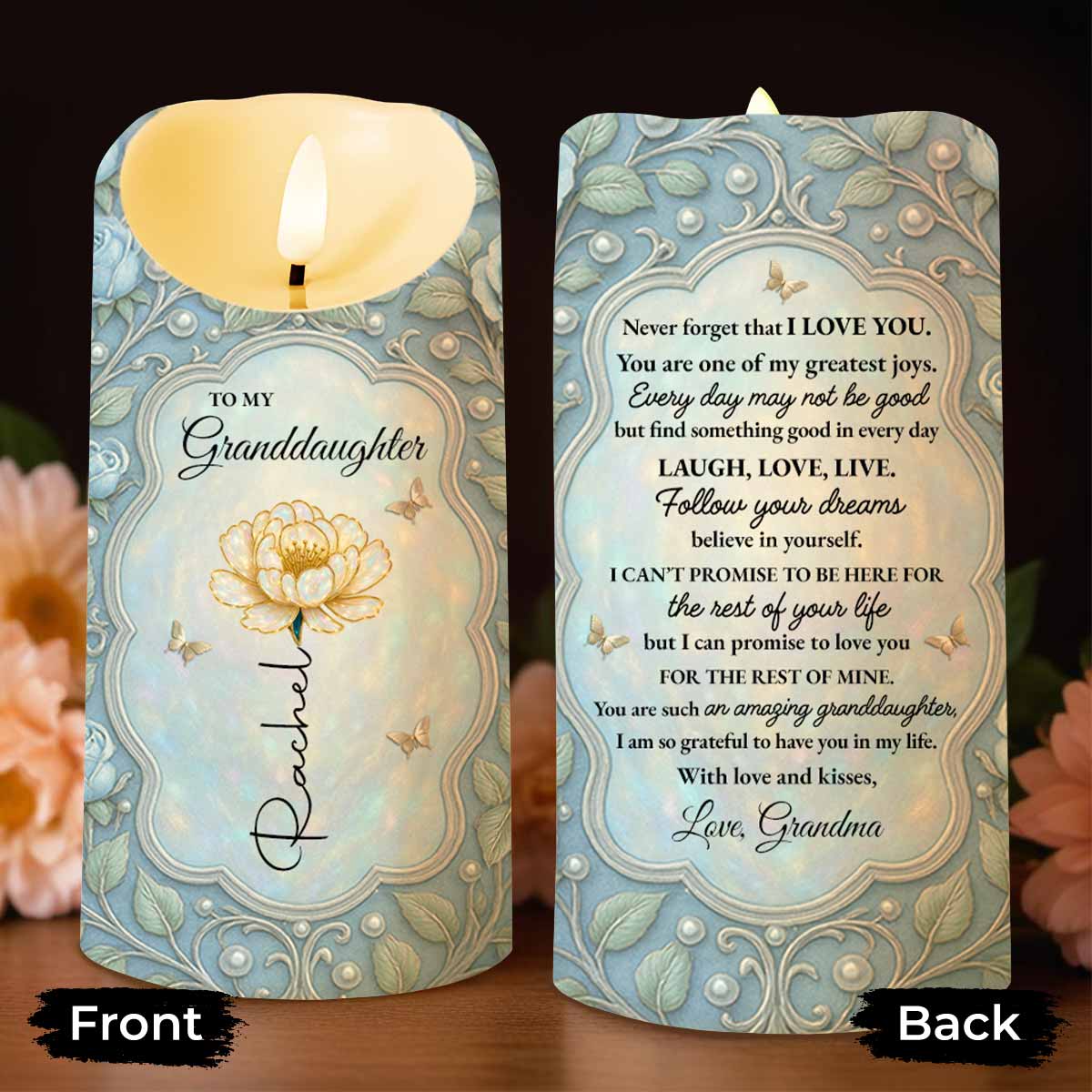 To My Granddaughter, Love And Encouragement, Rose And Butterflies