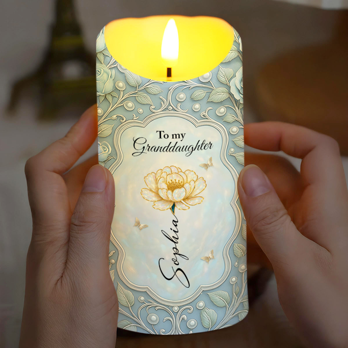 To My Granddaughter, I Love You, Flowers And Butterflies