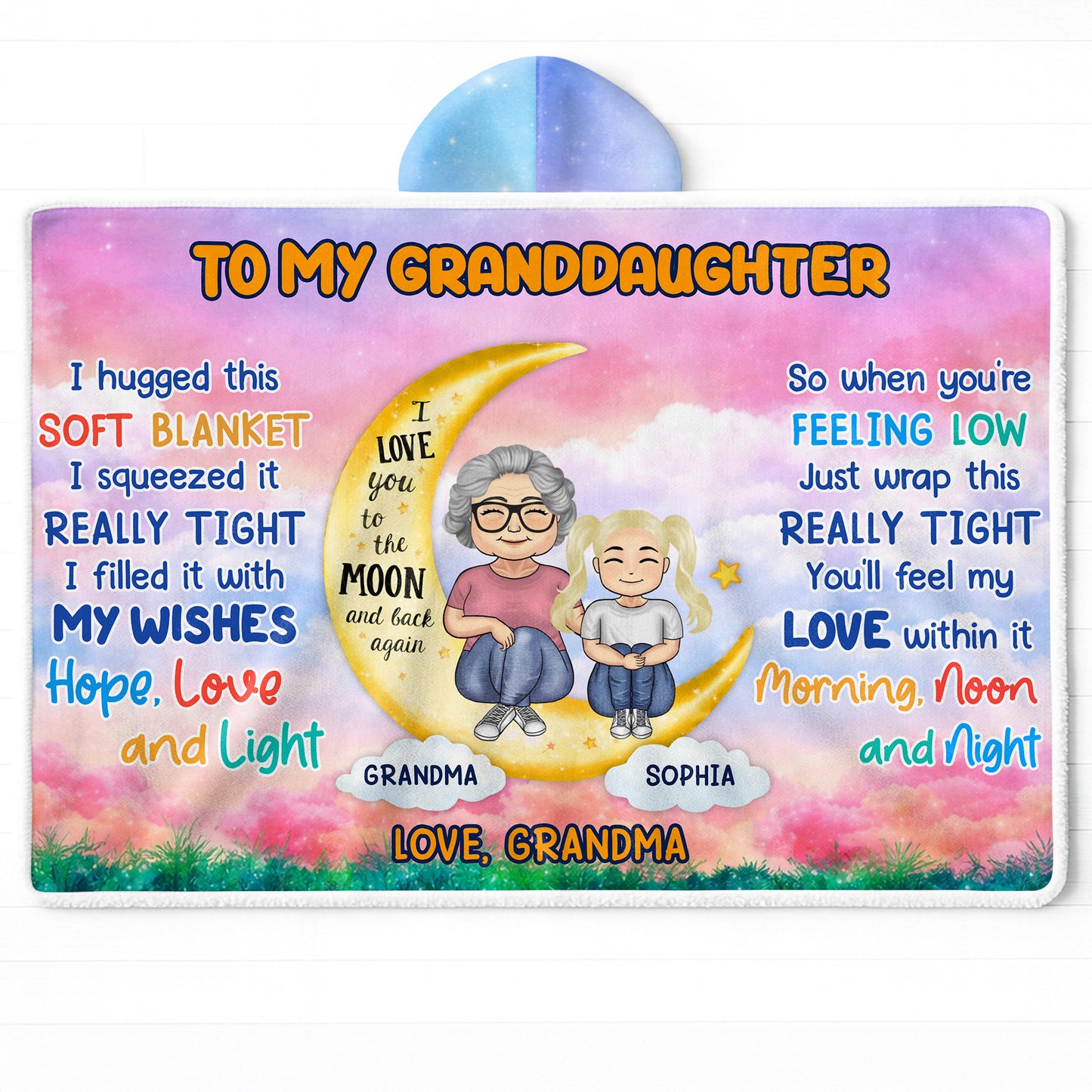 Loving Wishes For My Granddaughter Featuring Moon And Stars