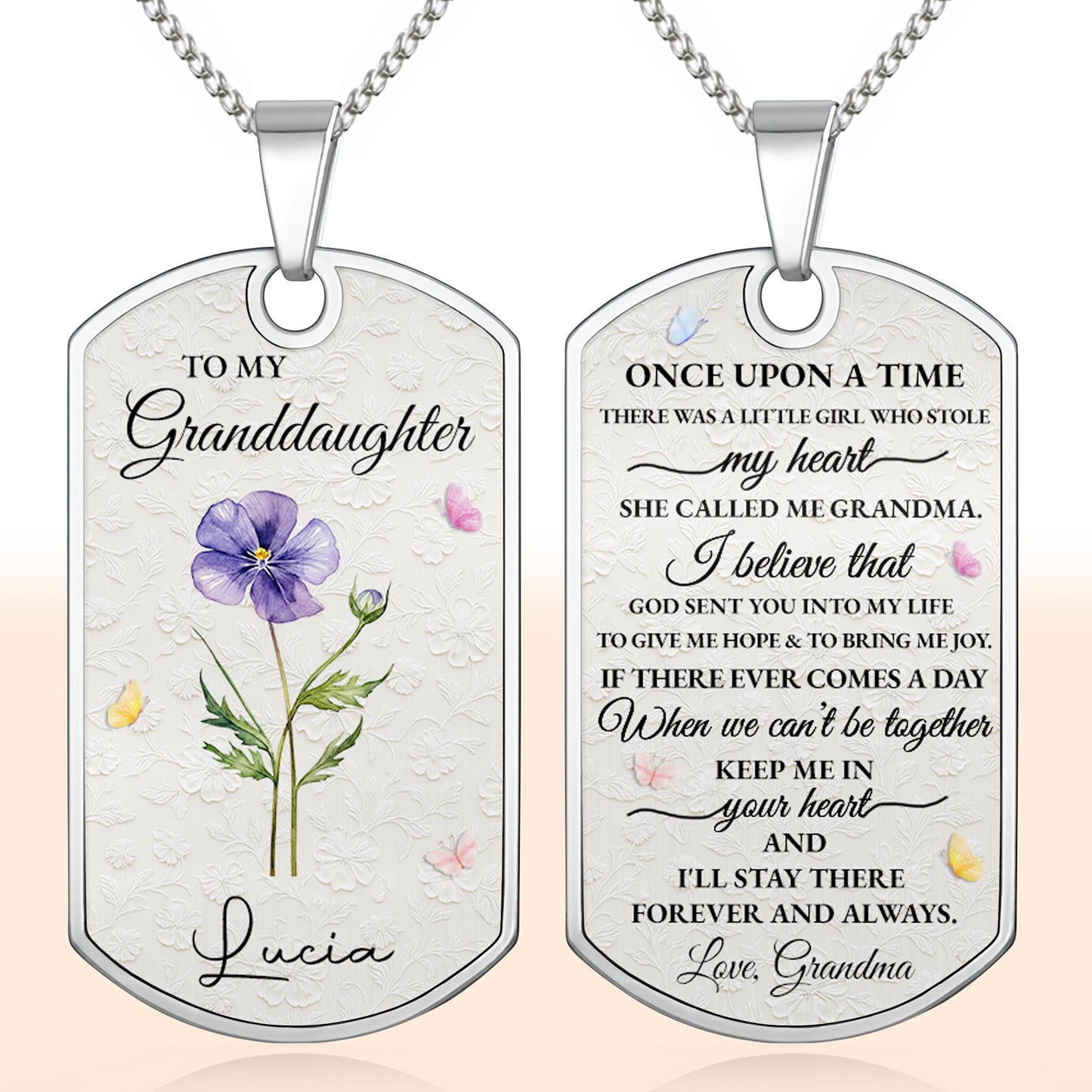 To My Granddaughter Once Upon A Time Flower Butterfly