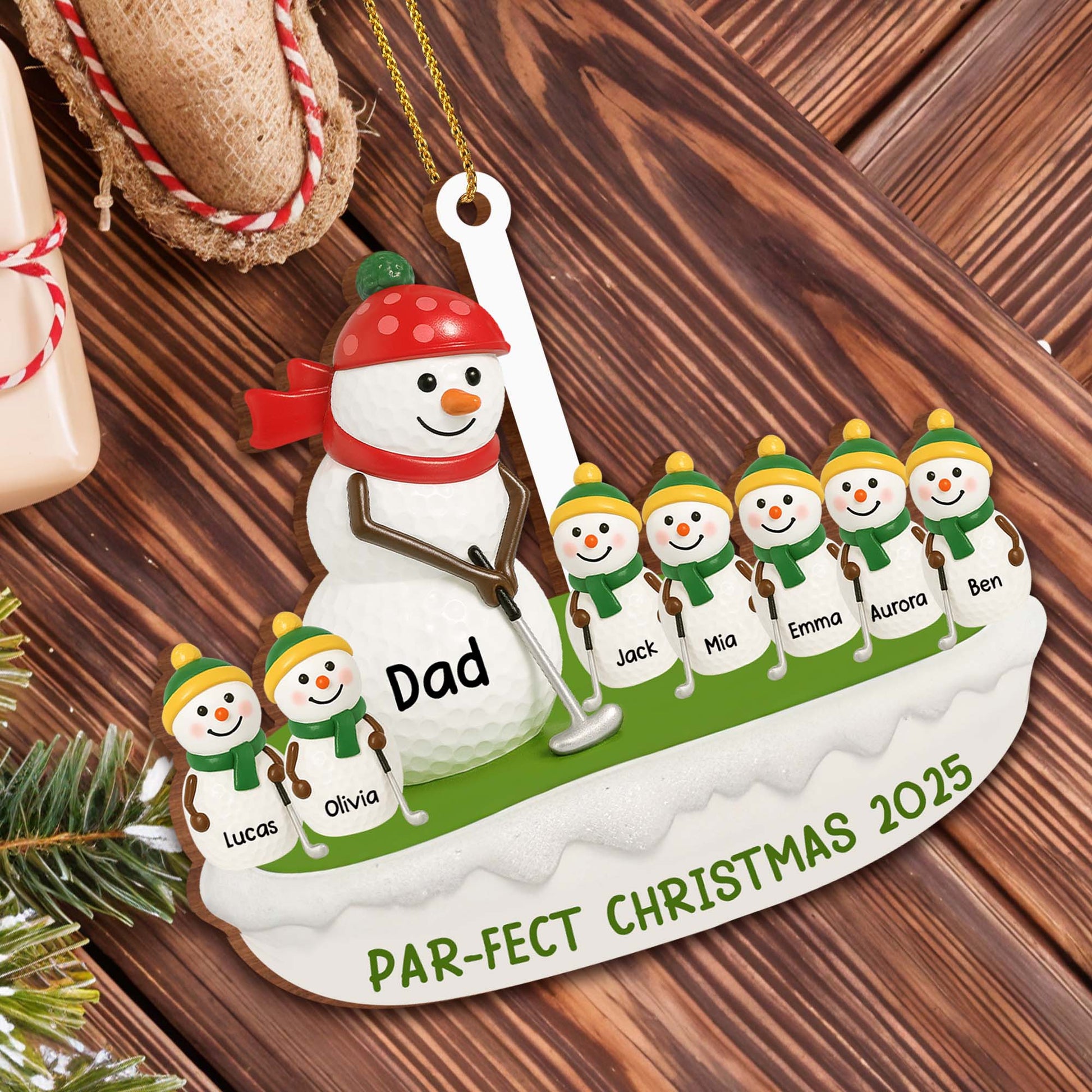 Par-Fect Christmas With Snowman And Golf Elements